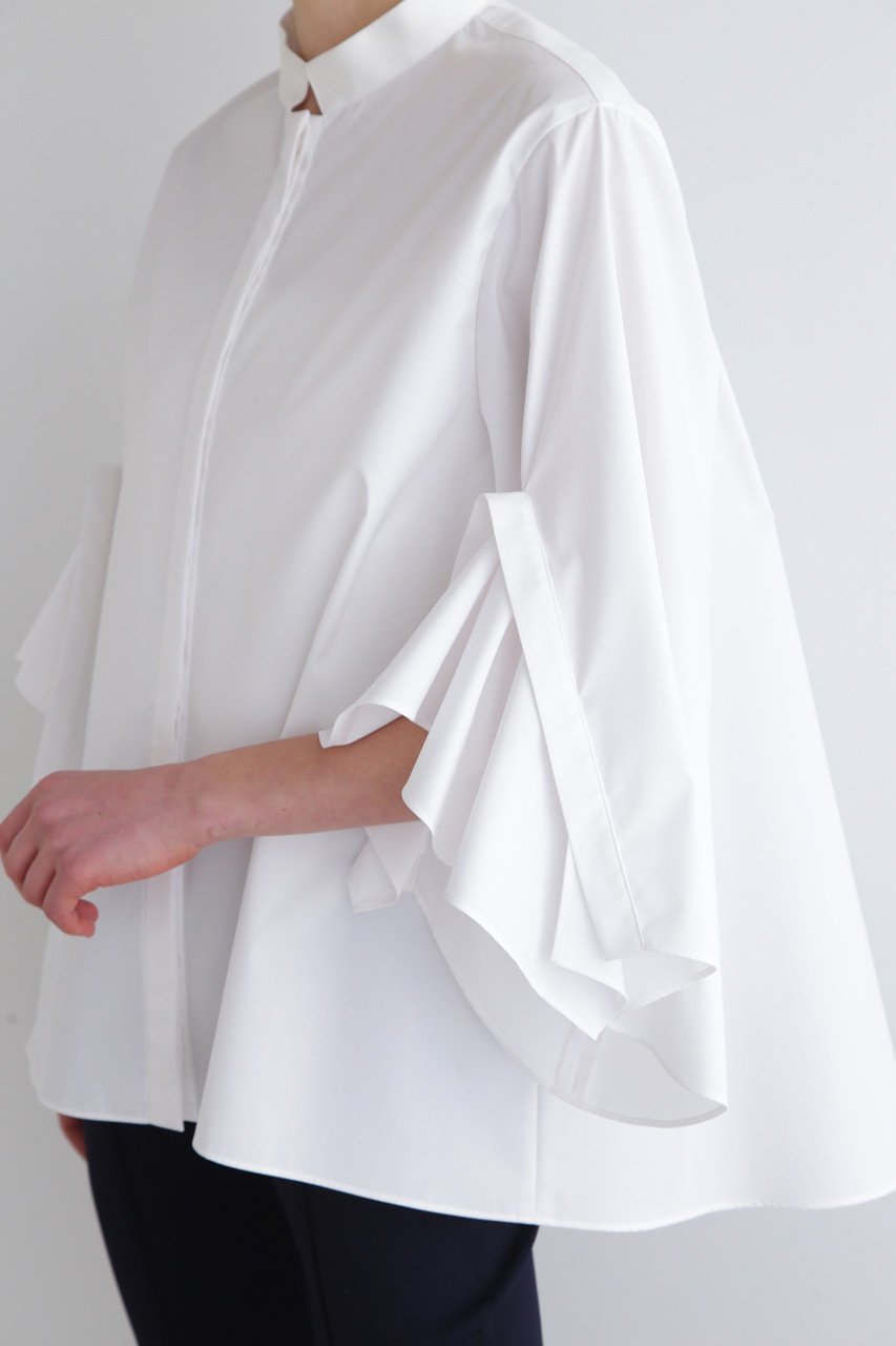 【ル フィル/LE PHIL】のラッフルスリーブブラウス 人気、トレンドファッション・服の通販 founy(ファニー) 　ファッション　Fashion　レディースファッション　WOMEN　トップス・カットソー　Tops/Tshirt　シャツ/ブラウス　Shirts/Blouses　ショート　Short　スリーブ　Sleeve　ドレープ　Drape　羽織　Haori　other-7|ID: prp329100004358415 ipo3291000000031343973