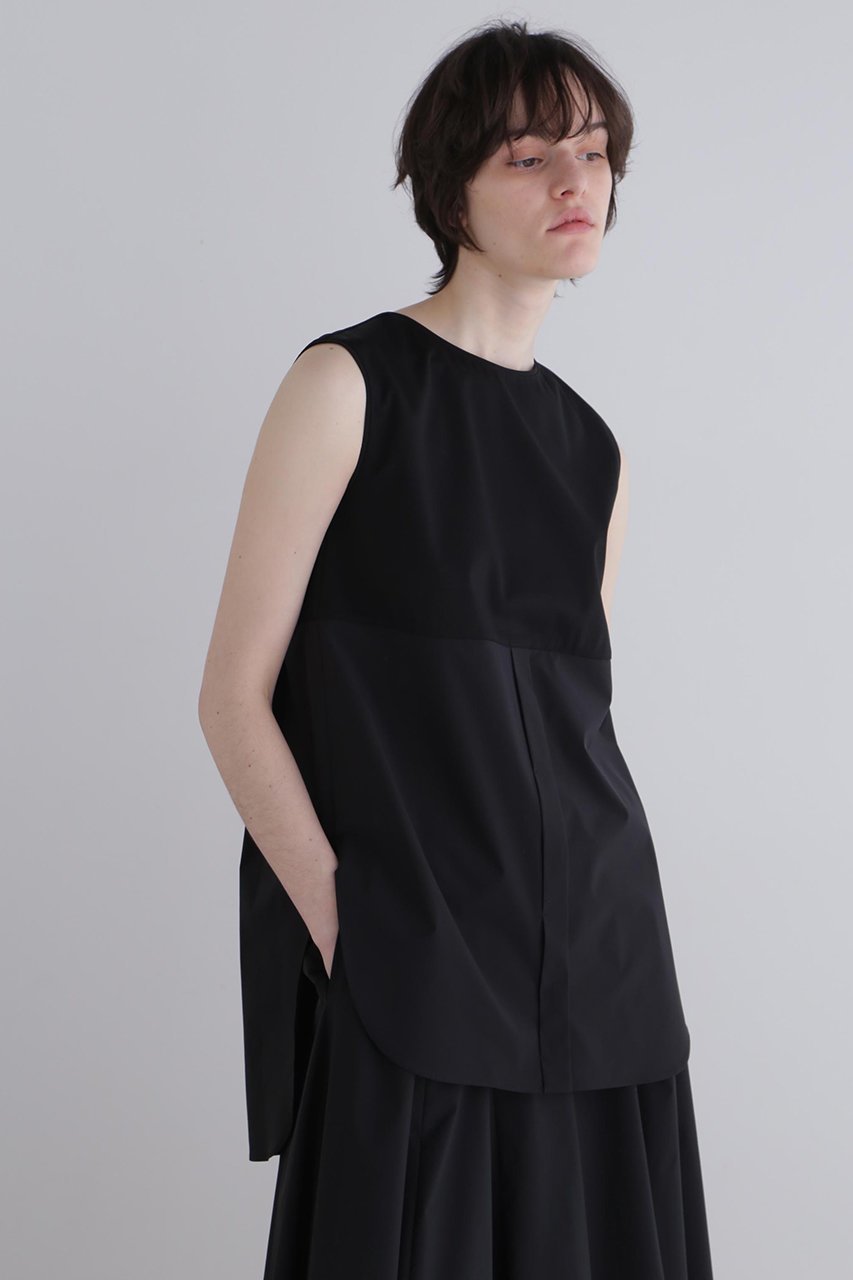 【ル フィル/LE PHIL】のSOLOTEXコンビブロードショートシャツ インテリア・キッズ・メンズ・レディースファッション・服の通販 founy(ファニー) 　ファッション　Fashion　レディースファッション　Fashion for Women　トップス・カットソー　Cut & Sew Tops　キャミソール&ノースリーブ　Camisoles & Sleeveless Tops　シャツ・ブラウス・オフィスカジュアル　Elegant Blouses & Button-Ups　カットソー　Cut and Sewn Top　スウェット / スエット　Sweatshirt, Sweatwear　ストレッチ　Stretch, Stretchy Fabric　ノースリーブ　Sleeveless, No-Sleeve　ブラック|ID: prp329100004358417 ipo3291000000035822553