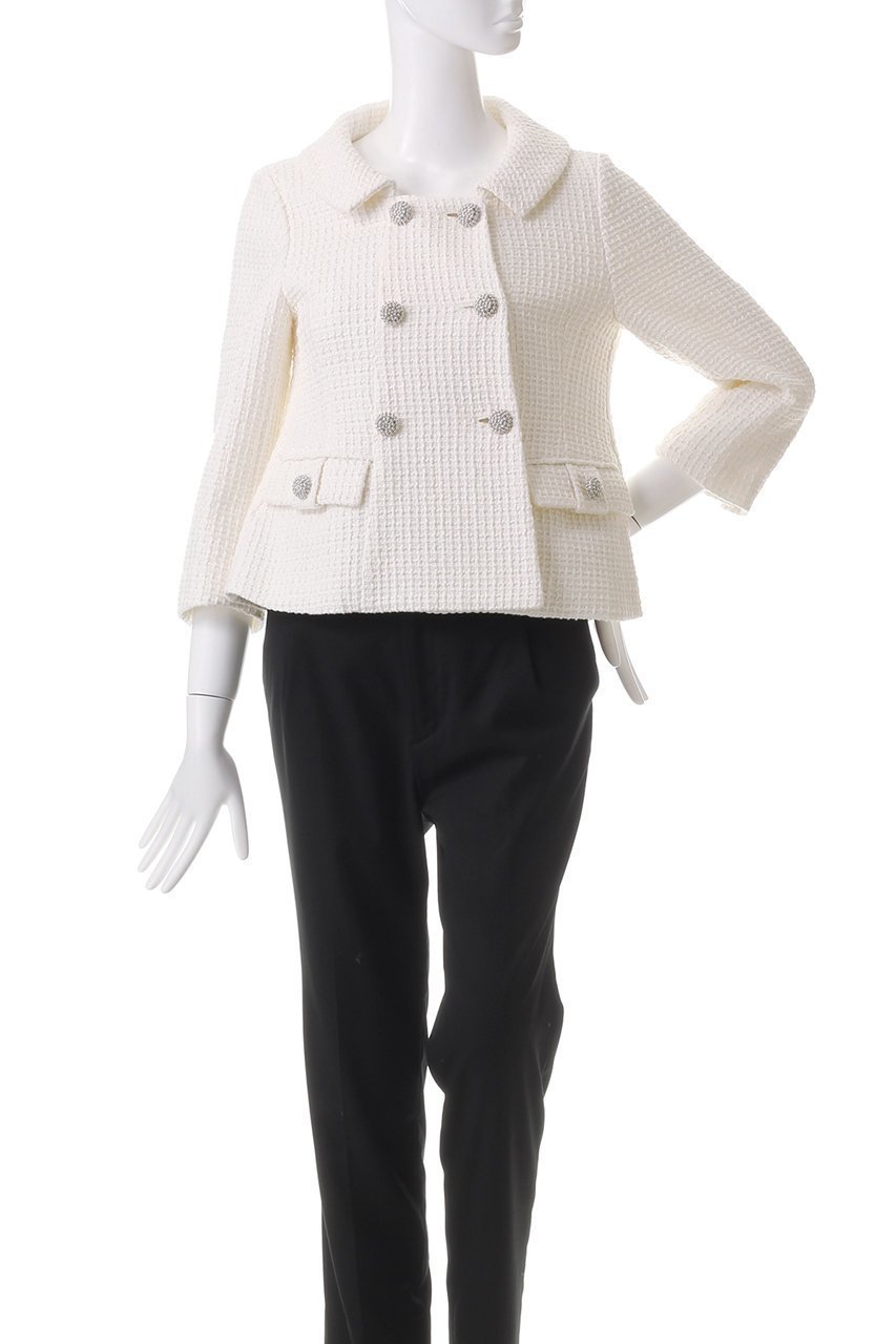 【エムダブリュー/MW】のダブルボタン ワッフルラメツィードジャケット 人気、トレンドファッション・服の通販 founy(ファニー) 　ファッション　Fashion　レディースファッション　Fashion for Women　アウター　Coat / Outerwear Collection　レディースジャケット・軽アウター　Jackets　ショート　Short, Short Length　ジャケット　Jacket, Outerwear　ジュエリー　Jewelry, Accessories　ダブル　Double, Double-Breasted　ツイード　Twill, Twill Weave　リュクス　Luxury, Elegant, High-End, Chic　other-2|ID: prp329100004358430 ipo3291000000032959259