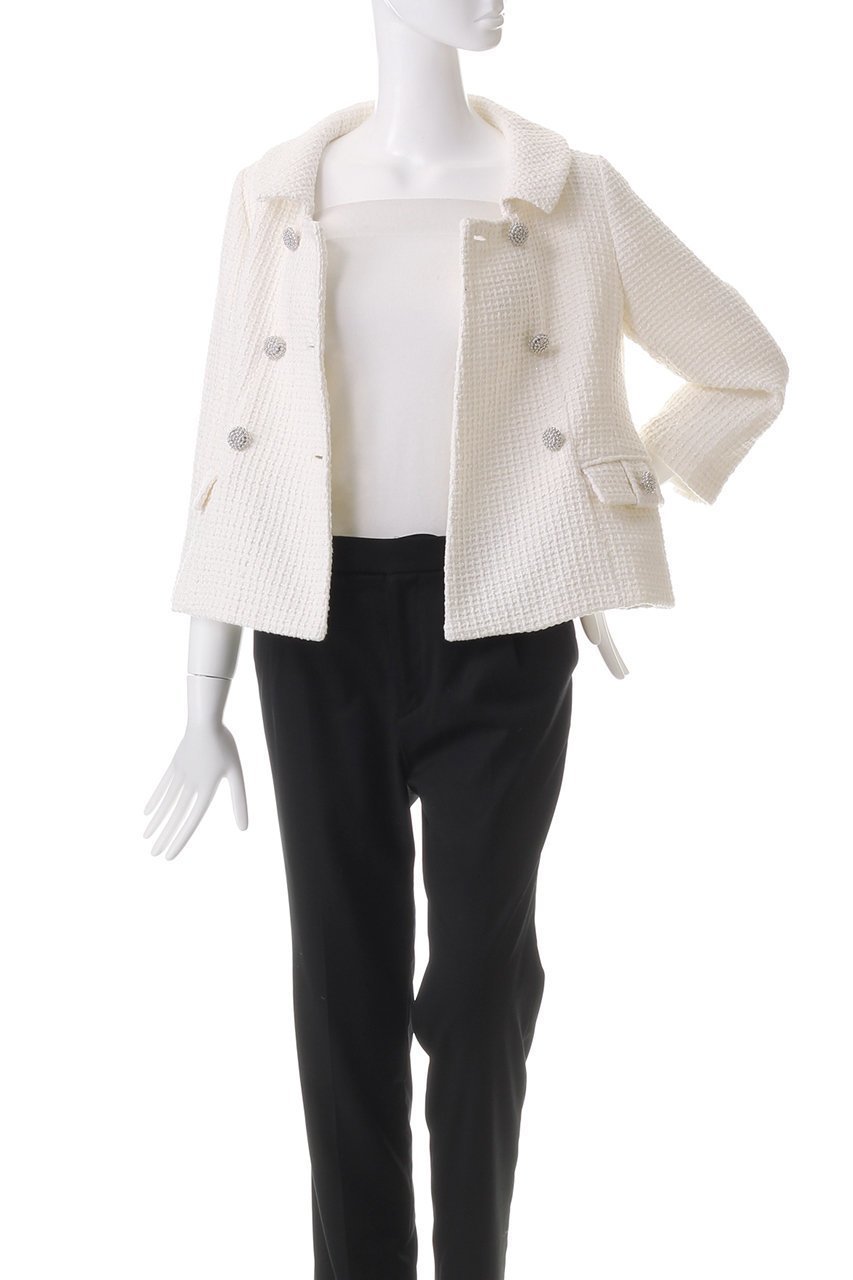 【エムダブリュー/MW】のダブルボタン ワッフルラメツィードジャケット 人気、トレンドファッション・服の通販 founy(ファニー) 　ファッション　Fashion　レディースファッション　Fashion for Women　アウター　Coat / Outerwear Collection　レディースジャケット・軽アウター　Jackets　ショート　Short, Short Length　ジャケット　Jacket, Outerwear　ジュエリー　Jewelry, Accessories　ダブル　Double, Double-Breasted　ツイード　Twill, Twill Weave　リュクス　Luxury, Elegant, High-End, Chic　other-7|ID: prp329100004358430 ipo3291000000032959279