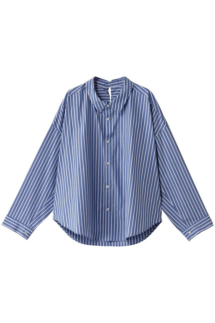 【ミディウミソリッド/MIDIUMISOLID】のdropped shoulder wide shirt.R シャツ インテリア・キッズ・メンズ・レディースファッション・服の通販 founy(ファニー) 　ファッション　Fashion　レディースファッション　Fashion for Women　トップス・カットソー　Cut & Sew Tops　シャツ・ブラウス・オフィスカジュアル　Elegant Blouses & Button-Ups　ショルダー　Shoulder, Shoulder Strap　シンプル　Simple, Minimal　スリット　Slit, Slit Detail　スリーブ　Sleeve, Long Sleeve / Short Sleeve　トレンド　Trend, Trending Now　ドロップ　Drop Shoulder, Dropped Style　ロング　Long, Long-Length　l.blue|ID: prp329100004358435 ipo3291000000034336388