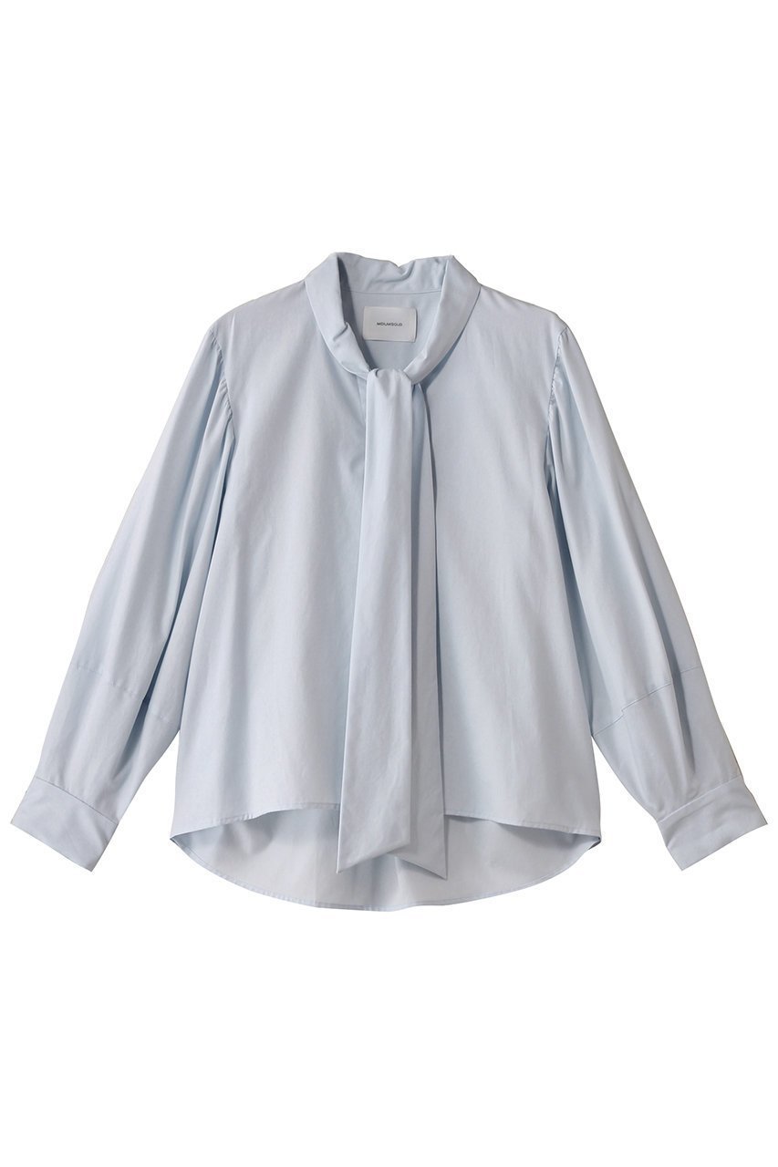 【ミディウミソリッド/MIDIUMISOLID】のribbon tie shirt.S シャツ インテリア・キッズ・メンズ・レディースファッション・服の通販 founy(ファニー) 　ファッション　Fashion　レディースファッション　Fashion for Women　トップス・カットソー　Cut & Sew Tops　シャツ・ブラウス・オフィスカジュアル　Elegant Blouses & Button-Ups　エレガント 上品　Elegant　スリーブ　Sleeve, Long Sleeve / Short Sleeve　ロング　Long, Long-Length　l.blue|ID: prp329100004358437 ipo3291000000035412284