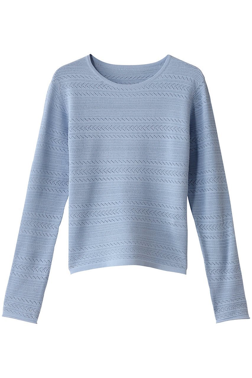 【ミディウミソリッド/MIDIUMISOLID】のlace knitting tight PO.S プルオーバー インテリア・キッズ・メンズ・レディースファッション・服の通販 founy(ファニー) 　ファッション　Fashion　レディースファッション　Fashion for Women　トップス・カットソー　Cut & Sew Tops　ニット　Knit Tops & Sweaters　カジュアルプルオーバー・ニットトップス　Pullovers & Knit Tops / Casual Pullovers　おすすめ　Recommended / Our Picks　コンパクト　Compact, Small Size　シアー　Sheer, See-Through　ファブリック　Fabric, Textile　レース　Lace, Lace Fabric　ワイド　Wide, Wide Fit　エレガント 上品　Elegant　l.blue|ID: prp329100004358439 ipo3291000000032952638