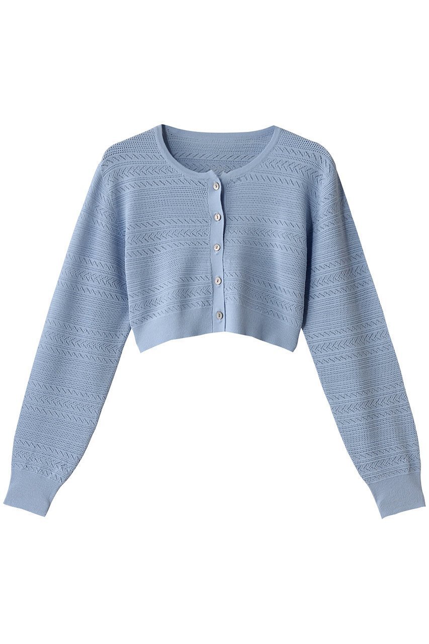 【ミディウミソリッド/MIDIUMISOLID】のlace knitting short CD.S カーディガン インテリア・キッズ・メンズ・レディースファッション・服の通販 founy(ファニー) 　ファッション　Fashion　レディースファッション　Fashion for Women　トップス・カットソー　Cut & Sew Tops　ニット　Knit Tops & Sweaters　カーディガン・羽織り　Layered Style Cardigans　カーディガン　Cardigan, Knitwear　シアー　Sheer, See-Through　ショート　Short, Short Length　トレンド　Trend, Trending Now　バランス　Balance, Style Balance　フロント　Front, Front Design　ボトム　Bottoms, Lower Wear　レース　Lace, Lace Fabric　ワイド　Wide, Wide Fit　今季　This Season, Current Season　l.blue|ID: prp329100004358440 ipo3291000000032952668