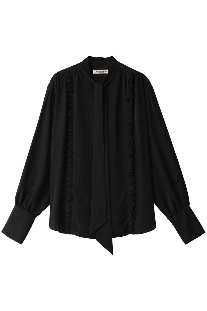 【シンゾーン/Shinzone】のボウタイブラウス インテリア・キッズ・メンズ・レディースファッション・服の通販 founy(ファニー) 　ファッション　Fashion　レディースファッション　WOMEN　トップス・カットソー　Tops/Tshirt　シャツ/ブラウス　Shirts/Blouses　なめらか　Smooth　ショルダー　Shoulder　スリーブ　Sleeve　フリンジ　Fringe　ロング　Long　エレガント 上品　Elegant　ブラック|ID: prp329100004358457 ipo3291000000030463004