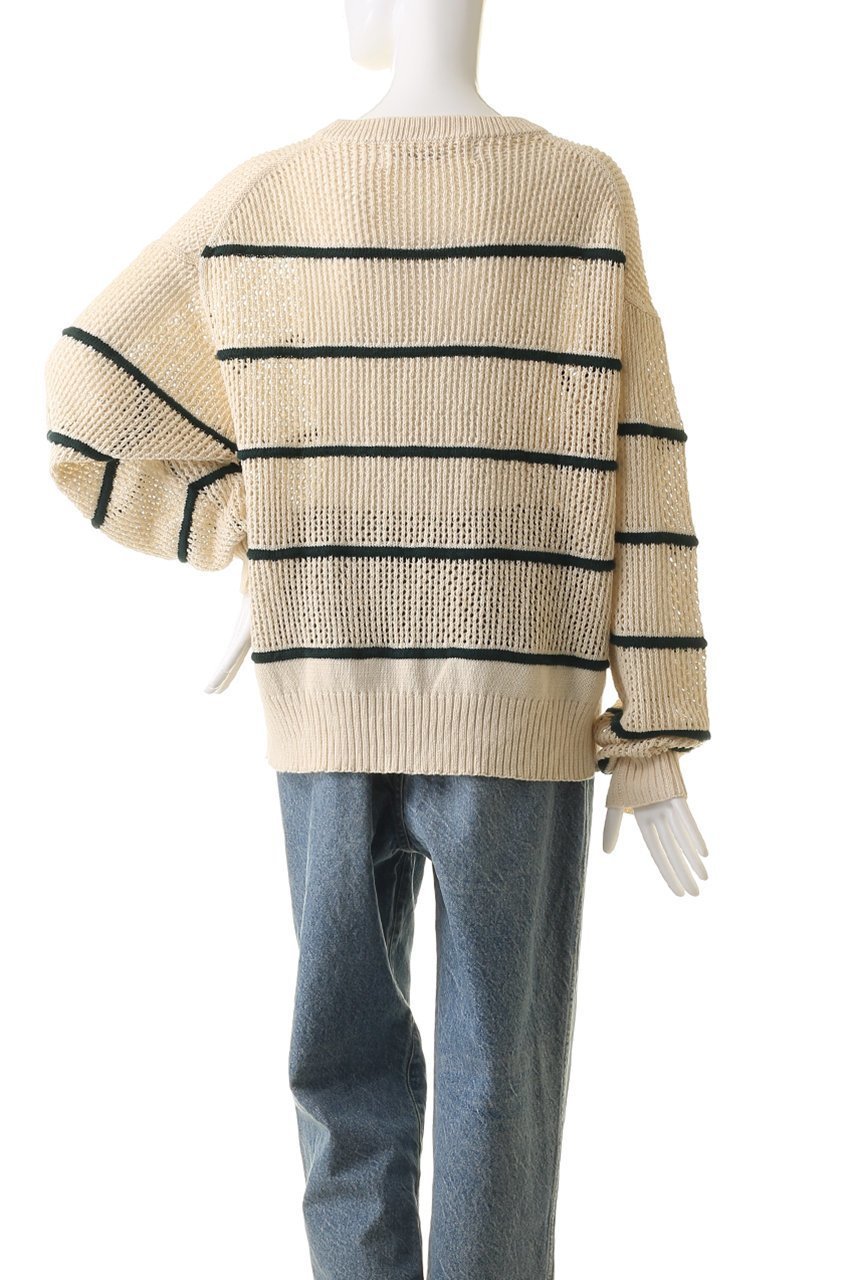 【シンゾーン/Shinzone】のC/LI メッシュストライプニット 人気、トレンドファッション・服の通販 founy(ファニー) 　ファッション　Fashion　レディースファッション　Fashion for Women　トップス・カットソー　Cut & Sew Tops　ニット　Knit Tops & Sweaters　カジュアルプルオーバー・ニットトップス　Pullovers & Knit Tops / Casual Pullovers　ストライプ　Stripe, Striped Pattern　デニム　Denim, Jeans Material　トレンド　Trend, Trending Now　プリーツ　Pleats, Pleated　メッシュ　Mesh, Net Fabric　リネン　Linen, Linen Fabric　other-4|ID: prp329100004358458 ipo3291000000032953142