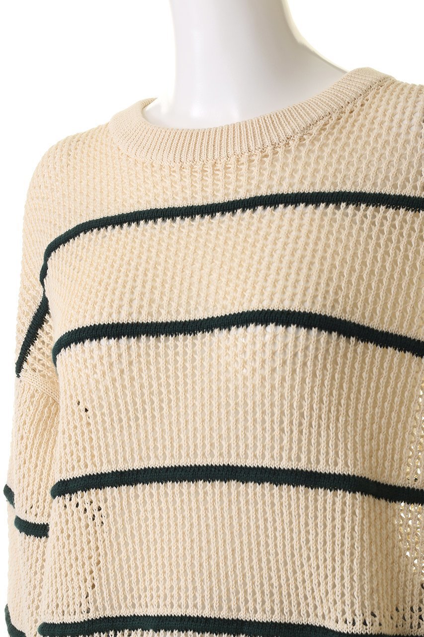 【シンゾーン/Shinzone】のC/LI メッシュストライプニット 人気、トレンドファッション・服の通販 founy(ファニー) 　ファッション　Fashion　レディースファッション　Fashion for Women　トップス・カットソー　Cut & Sew Tops　ニット　Knit Tops & Sweaters　カジュアルプルオーバー・ニットトップス　Pullovers & Knit Tops / Casual Pullovers　ストライプ　Stripe, Striped Pattern　デニム　Denim, Jeans Material　トレンド　Trend, Trending Now　プリーツ　Pleats, Pleated　メッシュ　Mesh, Net Fabric　リネン　Linen, Linen Fabric　other-5|ID: prp329100004358458 ipo3291000000032953146