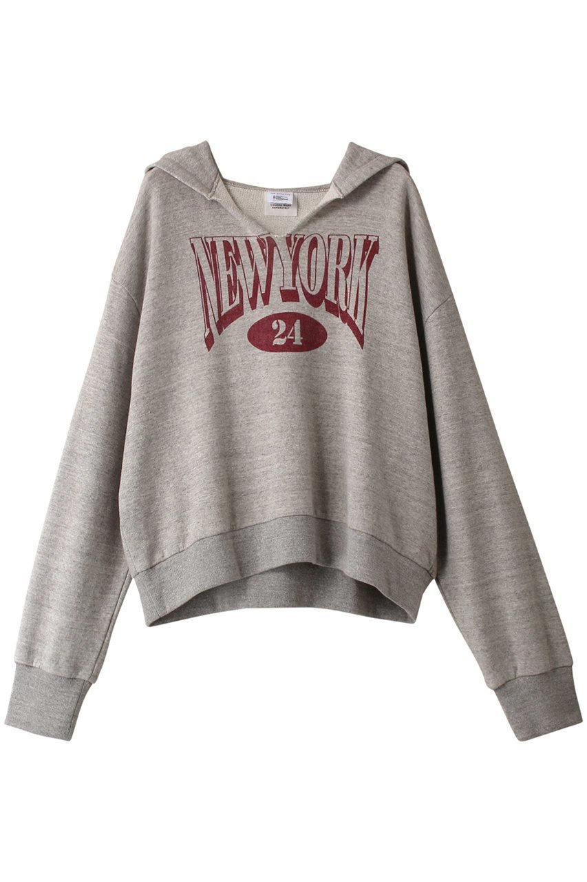 【シンゾーン/Shinzone】のヴィンテージNEW YORKフーディー インテリア・キッズ・メンズ・レディースファッション・服の通販 founy(ファニー) 　ファッション　Fashion　レディースファッション　Fashion for Women　トップス・カットソー　Cut & Sew Tops　シャツ・ブラウス・オフィスカジュアル　Elegant Blouses & Button-Ups　レディースパーカー・カジュアルフーディー　Casual Hoodies & Sweatshirts　ロングTシャツ・Tシャツ　Longline T-Shirts & Tees　スウェット・クルーネックトップス　Sweatshirts & Crewnecks / Relaxed Fit Sweat Tops　カットソー・ベーシックTシャツ　Cut-and-Sewn Tops / Stretch Tees & Basics　スタイリッシュ　Stylish, Fashionable　スリーブ　Sleeve, Long Sleeve / Short Sleeve　プリント　Print, Printed Pattern　ロング　Long, Long-Length　ヴィンテージ　Vintage Style　グレー|ID: prp329100004358461 ipo3291000000032879274