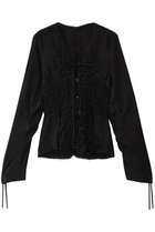 【プランク プロジェクト/PRANK PROJECT】のシャーリングトップ / Shirring Top 人気、トレンドファッション・服の通販 founy(ファニー) ファッション Fashion レディースファッション Fashion for Women トップス・カットソー Cut & Sew Tops シャツ・ブラウス・オフィスカジュアル Elegant Blouses & Button-Ups カッティング Cutting Detail サテン Satin, Glossy Fabric シアー Sheer, See-Through シェイプ Shape, Slim Fit シャーリング Shirring, Ruched スリーブ Sleeve, Long Sleeve / Short Sleeve フィット Fit, Slim Fit ボトム Bottoms, Lower Wear ロング Long, Long-Length 今季 This Season, Current Season 羽織 Haori, Light Jacket thumbnail BLK(ブラック)|ID: prp329100004359675 ipo3291000000035387283