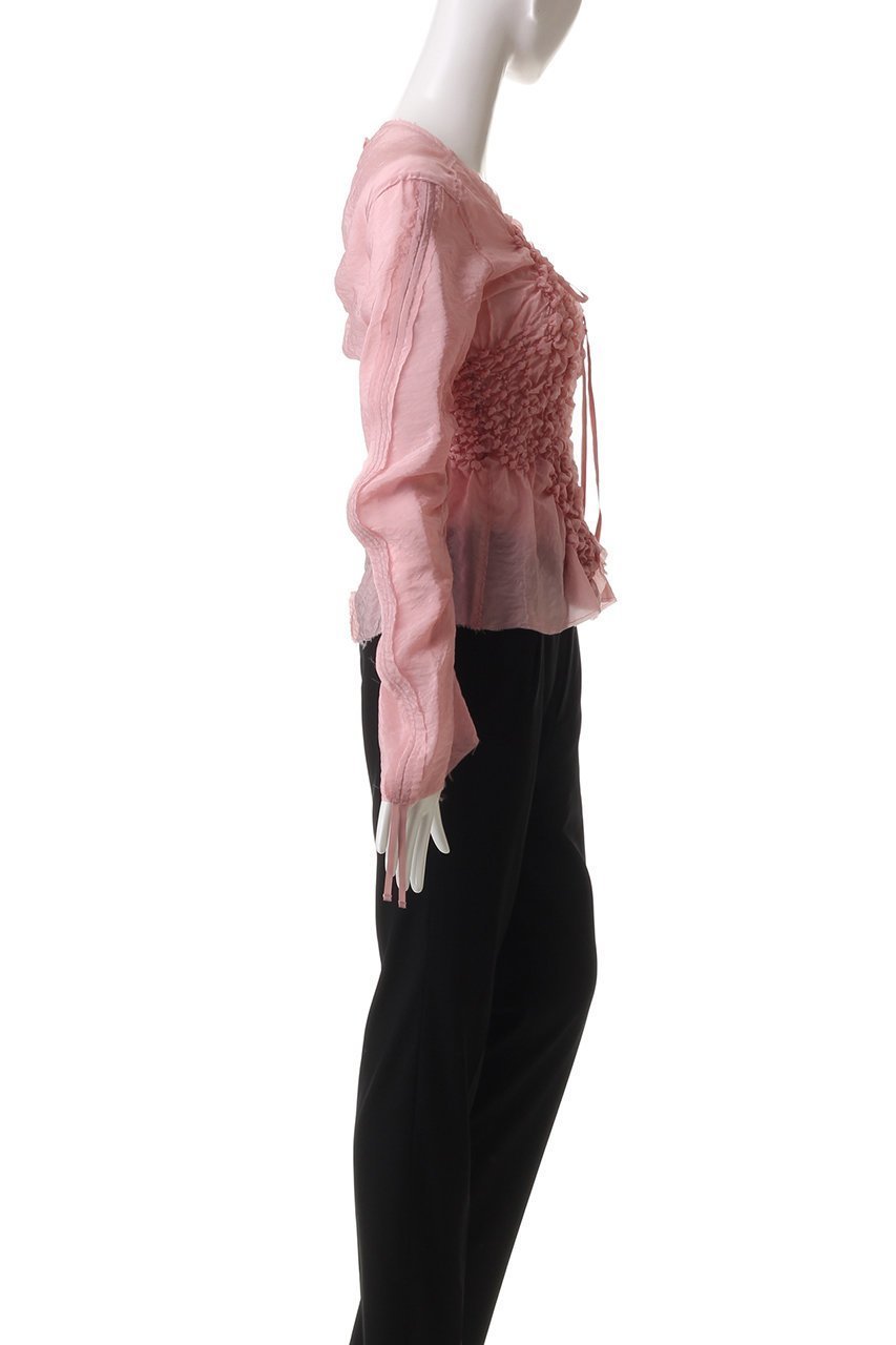 【プランク プロジェクト/PRANK PROJECT】のシャーリングトップ / Shirring Top 人気、トレンドファッション・服の通販 founy(ファニー) 　ファッション　Fashion　レディースファッション　Fashion for Women　トップス・カットソー　Cut & Sew Tops　シャツ・ブラウス・オフィスカジュアル　Elegant Blouses & Button-Ups　カッティング　Cutting Detail　サテン　Satin, Glossy Fabric　シアー　Sheer, See-Through　シェイプ　Shape, Slim Fit　シャーリング　Shirring, Ruched　スリーブ　Sleeve, Long Sleeve / Short Sleeve　フィット　Fit, Slim Fit　ボトム　Bottoms, Lower Wear　ロング　Long, Long-Length　今季　This Season, Current Season　羽織　Haori, Light Jacket　other-3|ID: prp329100004359675 ipo3291000000035387288