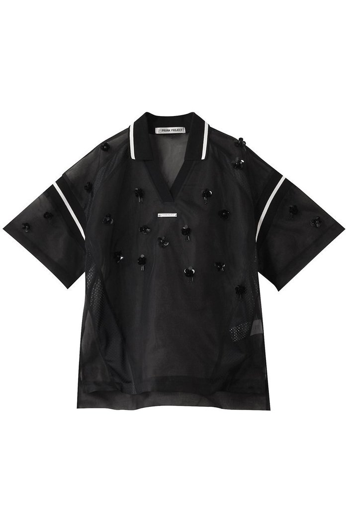 【プランク プロジェクト/PRANK PROJECT】のビジューユニフォームトップス / Bijou Uniform Top インテリア・キッズ・メンズ・レディースファッション・服の通販 founy(ファニー) https://founy.com/ ファッション Fashion レディースファッション Fashion for Women トップス・カットソー Cut & Sew Tops シャツ・ブラウス・オフィスカジュアル Elegant Blouses & Button-Ups おすすめ Recommended / Our Picks インナー Innerwear ショート Short, Short Length スリーブ Sleeve, Long Sleeve / Short Sleeve チュール Tulip, Tulip Motif ビジュー Bijou, Jewel-like Accent ミックス Mix, Mixed Style リップ Lip, Lip Motif |ID: prp329100004359676 ipo3291000000036140552