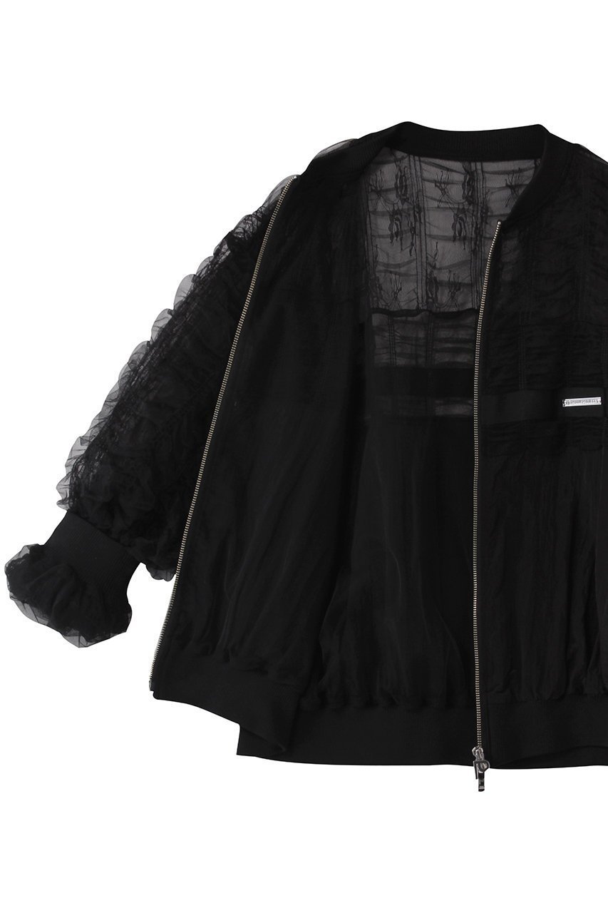 【プランク プロジェクト/PRANK PROJECT】のシャーリングレースブルゾン / Shirring Lace Blouson 人気、トレンドファッション・服の通販 founy(ファニー) 　ファッション　Fashion　レディースファッション　Fashion for Women　アウター　Coat / Outerwear Collection　レディースジャケット・軽アウター　Jackets　ブルゾンジャケット・スポーティアウター　Blouson Jackets　おすすめ　Recommended / Our Picks　インナー　Innerwear　エレガント 上品　Elegant　シャーリング　Shirring, Ruched　ジャケット　Jacket, Outerwear　スポーティ　Sporty, Casual Athletic　デニム　Denim, Jeans Material　パーカー　Hoodie, Parka　ブルゾン　Blouson, Bomber Jacket　レース　Lace, Lace Fabric　ワッシャー　Washer, Crinkled Finish　ヴィンテージ　Vintage Style　夏　Summer　other-6|ID: prp329100004359677 ipo3291000000032957448