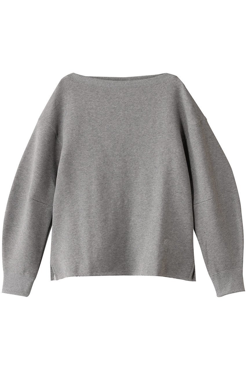 【エブール/ebure】のタンブラークリア裏毛 ボートネックカットソー インテリア・キッズ・メンズ・レディースファッション・服の通販 founy(ファニー) 　ファッション　Fashion　レディースファッション　Fashion for Women　トップス・カットソー　Cut & Sew Tops　シャツ・ブラウス・オフィスカジュアル　Elegant Blouses & Button-Ups　ロングTシャツ・Tシャツ　Longline T-Shirts & Tees　カットソー・ベーシックTシャツ　Cut-and-Sewn Tops / Stretch Tees & Basics　カットソー　Cut and Sewn Top　スリット　Slit, Slit Detail　スリーブ　Sleeve, Long Sleeve / Short Sleeve　タンブラー　Tumbler, Travel Mug　ロング　Long, Long-Length　トップグレー|ID: prp329100004359687 ipo3291000000032880975
