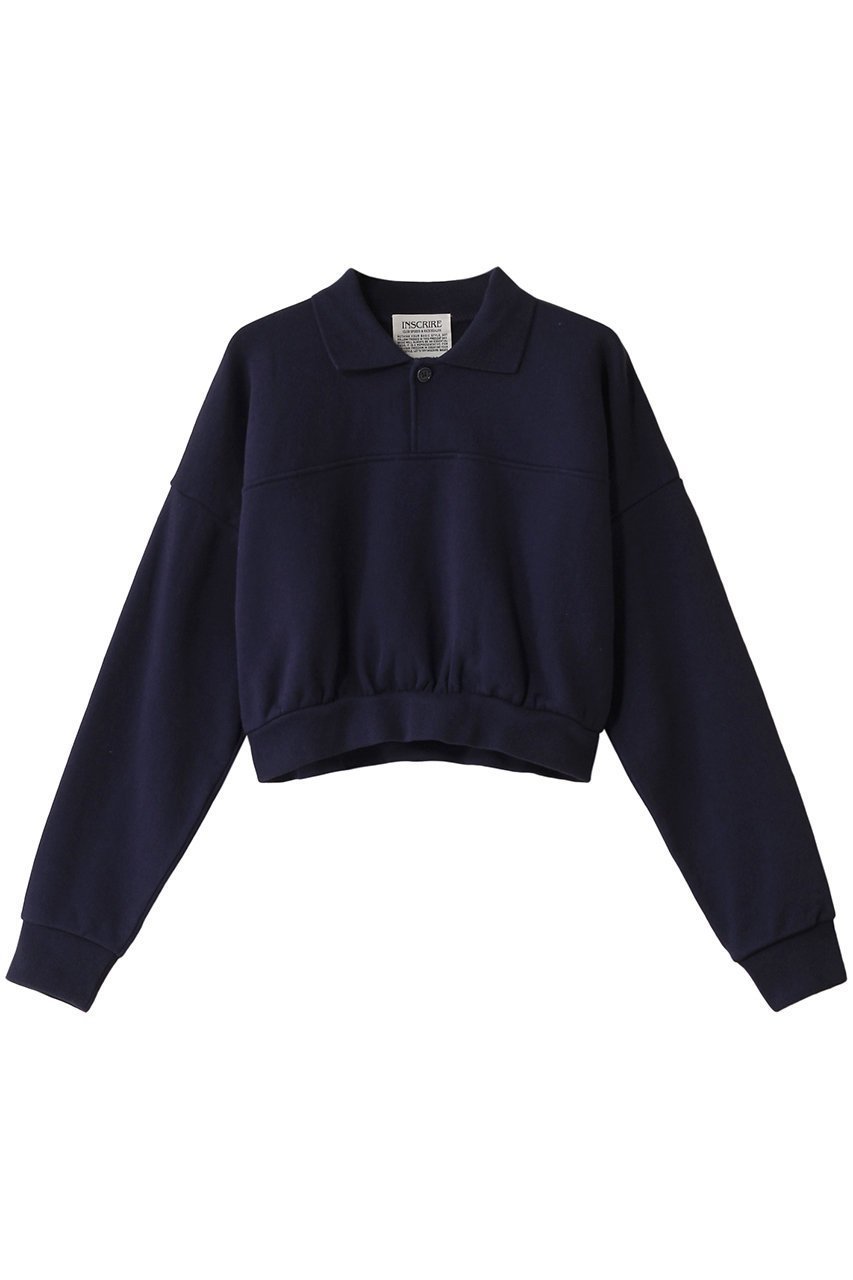 【アンスクリア/INSCRIRE】のVintage スウェットショート プルオーバー インテリア・キッズ・メンズ・レディースファッション・服の通販 founy(ファニー) 　ファッション　Fashion　レディースファッション　Fashion for Women　トップス・カットソー　Cut & Sew Tops　ニット　Knit Tops & Sweaters　レディースパーカー・カジュアルフーディー　Casual Hoodies & Sweatshirts　カジュアルプルオーバー・ニットトップス　Pullovers & Knit Tops / Casual Pullovers　スウェット・クルーネックトップス　Sweatshirts & Crewnecks / Relaxed Fit Sweat Tops　ショルダー　Shoulder, Shoulder Strap　ショート　Short, Short Length　スウェット / スエット　Sweatshirt, Sweatwear　トレンド　Trend, Trending Now　ドロップ　Drop Shoulder, Dropped Style　バランス　Balance, Style Balance　ボトム　Bottoms, Lower Wear　ネイビー|ID: prp329100004359689 ipo3291000000032953014