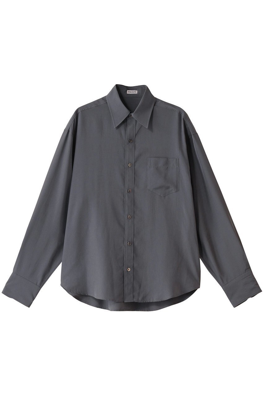 【アンスクリア/INSCRIRE】のベーシックシャツ インテリア・キッズ・メンズ・レディースファッション・服の通販 founy(ファニー) 　ファッション　Fashion　レディースファッション　Fashion for Women　トップス・カットソー　Cut & Sew Tops　シャツ・ブラウス・オフィスカジュアル　Elegant Blouses & Button-Ups　なめらか　Smooth, Silky Texture　シンプル　Simple, Minimal　スリーブ　Sleeve, Long Sleeve / Short Sleeve　トレンド　Trend, Trending Now　ベーシック　Basic, Essential　ロング　Long, Long-Length　羽織　Haori, Light Jacket　グレー|ID: prp329100004359694 ipo3291000000032871605