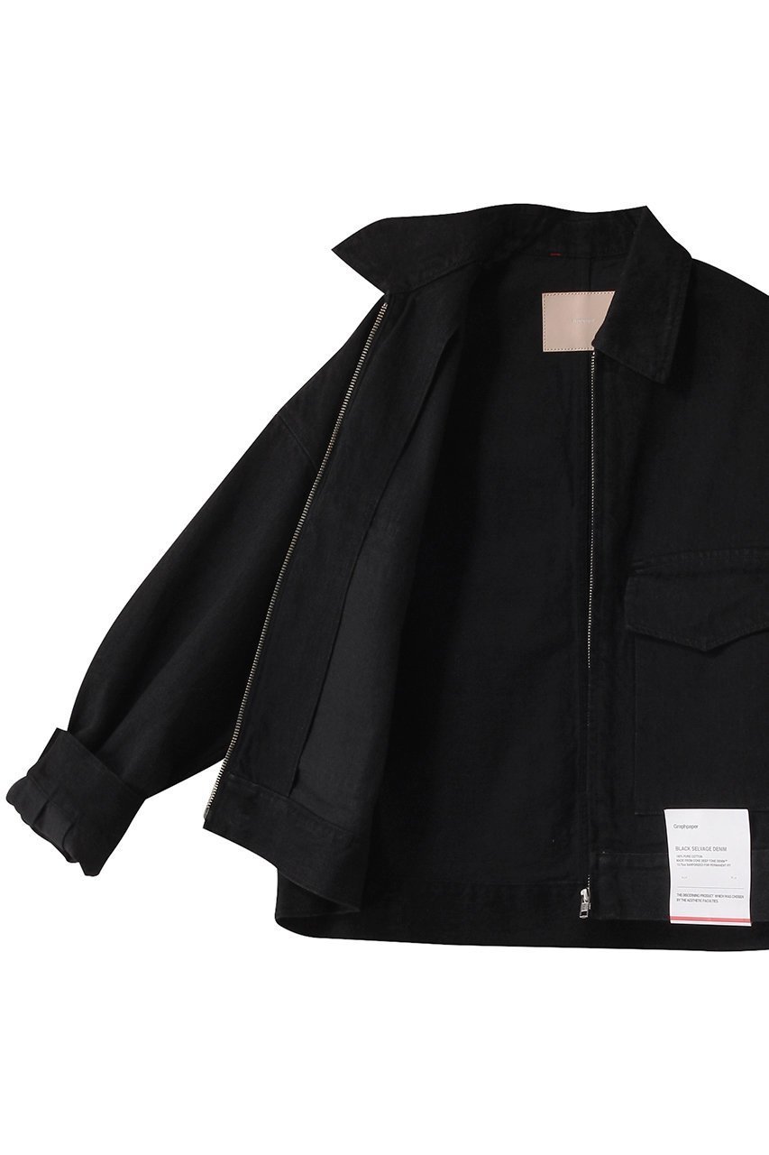 【グラフペーパー/Graphpaper】のSelvage Denim Zip Jacket/ジャケット 人気、トレンドファッション・服の通販 founy(ファニー) 　ファッション　Fashion　レディースファッション　WOMEN　アウター　Coat Outerwear　ジャケット　Jackets　コンパクト　Compact　ショルダー　Shoulder　ジャケット　Jacket　スリーブ　Sleeve　ドロップ　Drop　バランス　Balance　ボトム　Bottom　ワイド　Wide　other-6|ID: prp329100004359699 ipo3291000000031342231