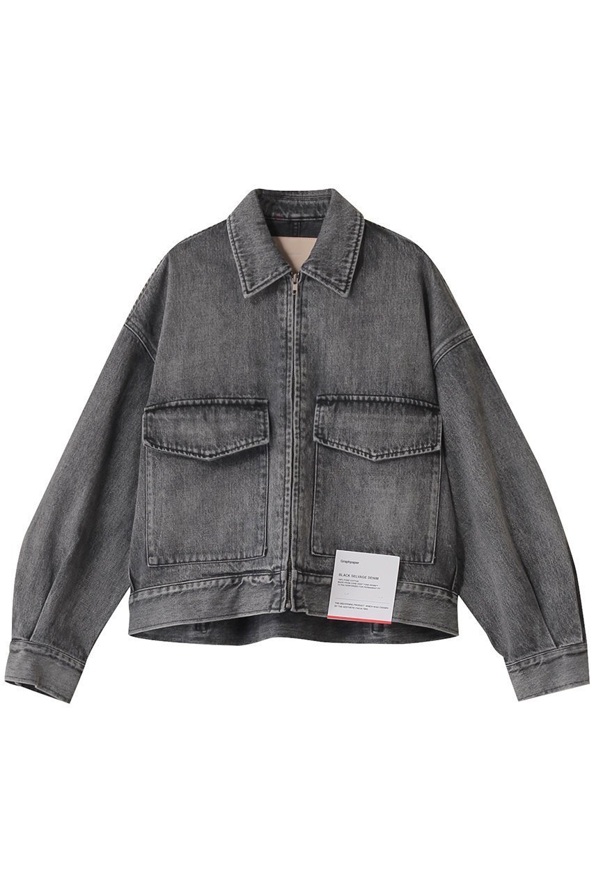 【グラフペーパー/Graphpaper】のSelvage Denim Zip Jacket/ジャケット インテリア・キッズ・メンズ・レディースファッション・服の通販 founy(ファニー) 　ファッション　Fashion　レディースファッション　Fashion for Women　アウター　Coat / Outerwear Collection　レディースジャケット・軽アウター　Jackets　インナー　Innerwear　コンパクト　Compact, Small Size　ショルダー　Shoulder, Shoulder Strap　ジャケット　Jacket, Outerwear　スリーブ　Sleeve, Long Sleeve / Short Sleeve　ドロップ　Drop Shoulder, Dropped Style　バランス　Balance, Style Balance　ポケット　Pocket, Pocket Detail　ブラック(LIGHT_FADE)|ID: prp329100004359700 ipo3291000000032916537
