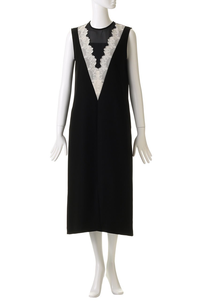 【ロキト/LOKITHO】のレースVネックノースリーブドレス 人気、トレンドファッション・服の通販 founy(ファニー) 　ファッション　Fashion　レディースファッション　Fashion for Women　ワンピース　Dresses　フォーマル・パーティードレス・結婚式用ドレス　Elegant & Casual Dresses　チュニック　Tunic Tops & Dresses　ストレート　Straight, Straight Cut　チュニック　Tunic, Long Top　ドレス　Dress, One-Piece　ノースリーブ　Sleeveless, No-Sleeve　レース　Lace, Lace Fabric　ロング　Long, Long-Length　エレガント 上品　Elegant　other-2|ID: prp329100004359702 ipo3291000000032881177