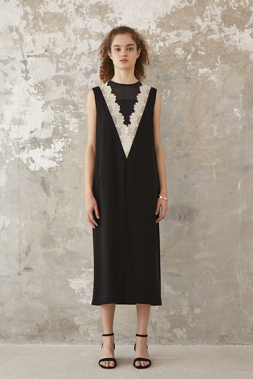【ロキト/LOKITHO】のレースVネックノースリーブドレス 人気、トレンドファッション・服の通販 founy(ファニー) 　ファッション　Fashion　レディースファッション　Fashion for Women　ワンピース　Dresses　フォーマル・パーティードレス・結婚式用ドレス　Elegant & Casual Dresses　チュニック　Tunic Tops & Dresses　ストレート　Straight, Straight Cut　チュニック　Tunic, Long Top　ドレス　Dress, One-Piece　ノースリーブ　Sleeveless, No-Sleeve　レース　Lace, Lace Fabric　ロング　Long, Long-Length　エレガント 上品　Elegant　other-6|ID: prp329100004359702 ipo3291000000032881197