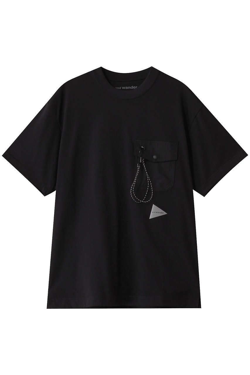 【アンドワンダー/and wander】の【UNISEX】pocket Tシャツ インテリア・キッズ・メンズ・レディースファッション・服の通販 founy(ファニー) 　ファッション　Fashion　レディースファッション　Fashion for Women　トップス・カットソー　Cut & Sew Tops　シャツ・ブラウス・オフィスカジュアル　Elegant Blouses & Button-Ups　ロングTシャツ・Tシャツ　Longline T-Shirts & Tees　カットソー・ベーシックTシャツ　Cut-and-Sewn Tops / Stretch Tees & Basics　ユニセックス　Unisex, Genderless　ショート　Short, Short Length　スリーブ　Sleeve, Long Sleeve / Short Sleeve　ハーフ　Half, Half-Length　ベーシック　Basic, Essential　ポケット　Pocket, Pocket Detail　ブラック|ID: prp329100004359703 ipo3291000000032880630