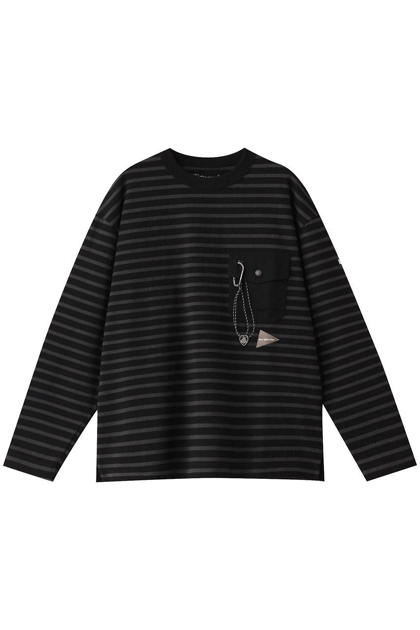 【アンドワンダー/and wander】の【UNISEX】ORCIVAL ロングスリーブ Tシャツ 人気、トレンドファッション・服の通販 founy(ファニー) 　ファッション　Fashion　レディースファッション　Fashion for Women　トップス・カットソー　Cut & Sew Tops　シャツ・ブラウス・オフィスカジュアル　Elegant Blouses & Button-Ups　ロングTシャツ・Tシャツ　Longline T-Shirts & Tees　カットソー・ベーシックTシャツ　Cut-and-Sewn Tops / Stretch Tees & Basics　ユニセックス　Unisex, Genderless　シンプル　Simple, Minimal　スリーブ　Sleeve, Long Sleeve / Short Sleeve　ボーダー　Border, Stripe　ポケット　Pocket, Pocket Detail　リュクス　Luxury, Elegant, High-End, Chic　ロング　Long, Long-Length　 other-1|ID: prp329100004359704 ipo3291000000032880671