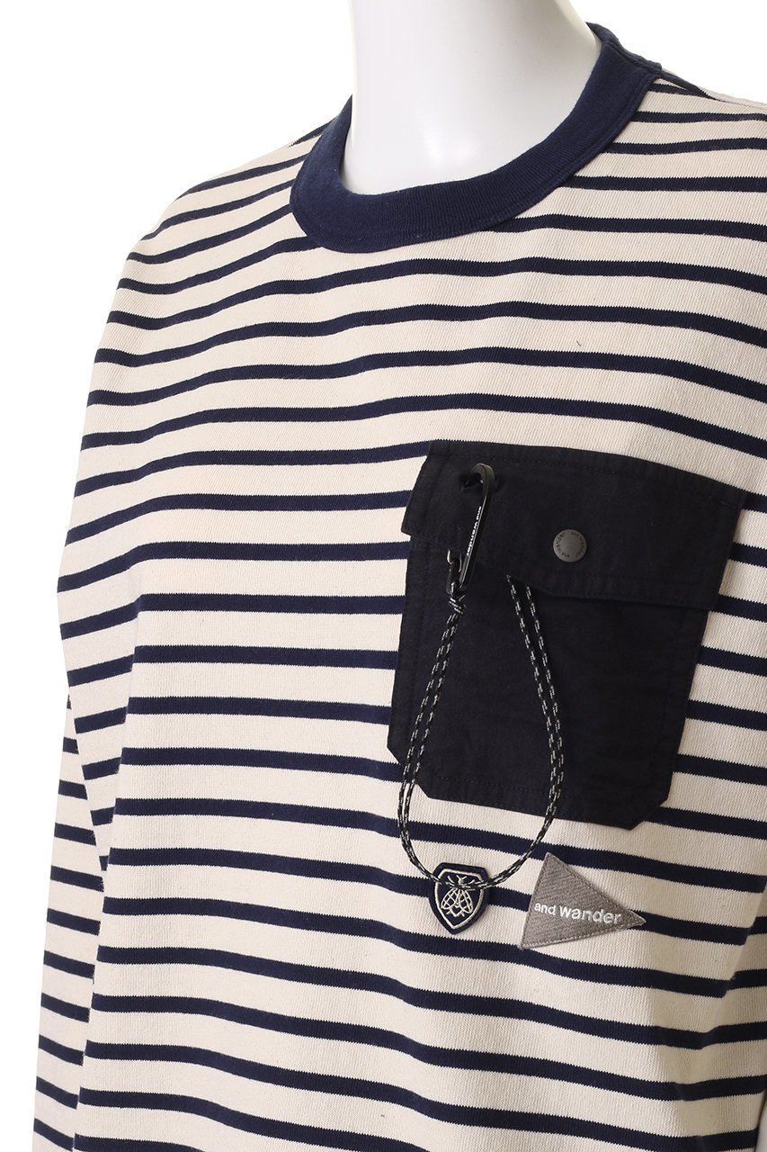 【アンドワンダー/and wander】の【UNISEX】ORCIVAL ロングスリーブ Tシャツ 人気、トレンドファッション・服の通販 founy(ファニー) 　ファッション　Fashion　レディースファッション　Fashion for Women　トップス・カットソー　Cut & Sew Tops　シャツ・ブラウス・オフィスカジュアル　Elegant Blouses & Button-Ups　ロングTシャツ・Tシャツ　Longline T-Shirts & Tees　カットソー・ベーシックTシャツ　Cut-and-Sewn Tops / Stretch Tees & Basics　ユニセックス　Unisex, Genderless　シンプル　Simple, Minimal　スリーブ　Sleeve, Long Sleeve / Short Sleeve　ボーダー　Border, Stripe　ポケット　Pocket, Pocket Detail　リュクス　Luxury, Elegant, High-End, Chic　ロング　Long, Long-Length　other-5|ID: prp329100004359704 ipo3291000000032880704