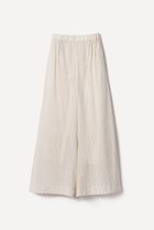 【プリスティン/PRISTINE】のコットンリネンストライプギャザーパンツ / オーガニックコットン グレー|ID: prp329100004359716 ipo3291000000035769646