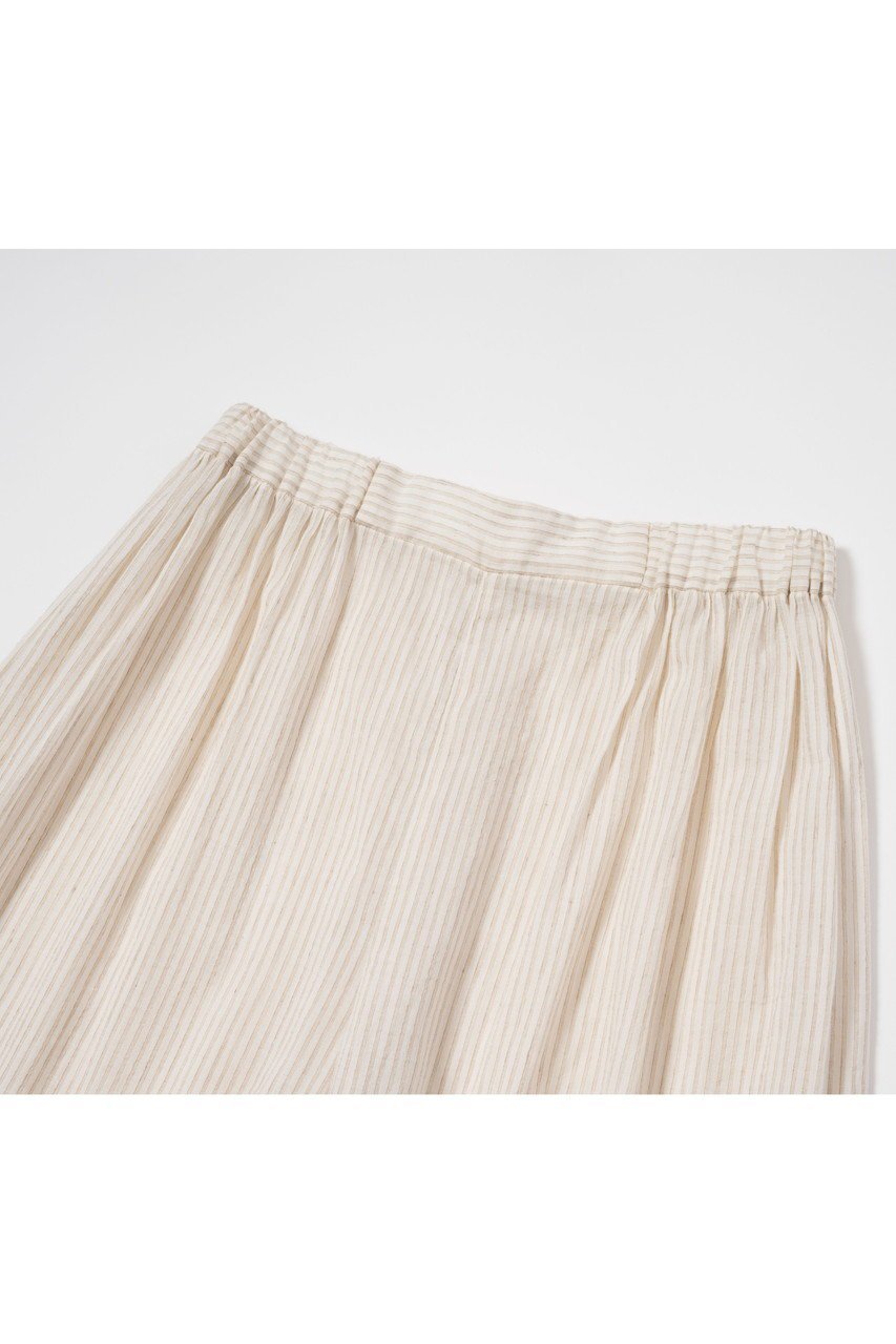 【プリスティン/PRISTINE】のコットンリネンストライプギャザーパンツ / オーガニックコットン 人気、トレンドファッション・服の通販 founy(ファニー) 　ファッション　Fashion　レディースファッション　Fashion for Women　パンツ　Pants & Trousers　ギャザー　Gathered, Ruffled　ストライプ　Stripe, Striped Pattern　ペチコート　Petticoat, Underskirt　リネン　Linen, Linen Fabric　ロング　Long, Long-Length　other-2|ID: prp329100004359716 ipo3291000000035769648