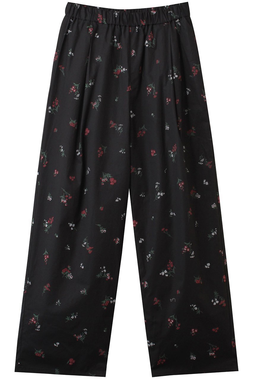 【ミズイロ インド/mizuiro ind】のsmall flower print PT パンツ インテリア・キッズ・メンズ・レディースファッション・服の通販 founy(ファニー) 　ファッション　Fashion　レディースファッション　Fashion for Women　パンツ　Pants & Trousers　お家時間・ステイホーム　Stay Home / At Home　シンプル　Simple, Minimal　フェミニン　Feminine, Girly　リラックス　Relax, Relaxed Fit　エレガント 上品　Elegant　black|ID: prp329100004359726 ipo3291000000032921645