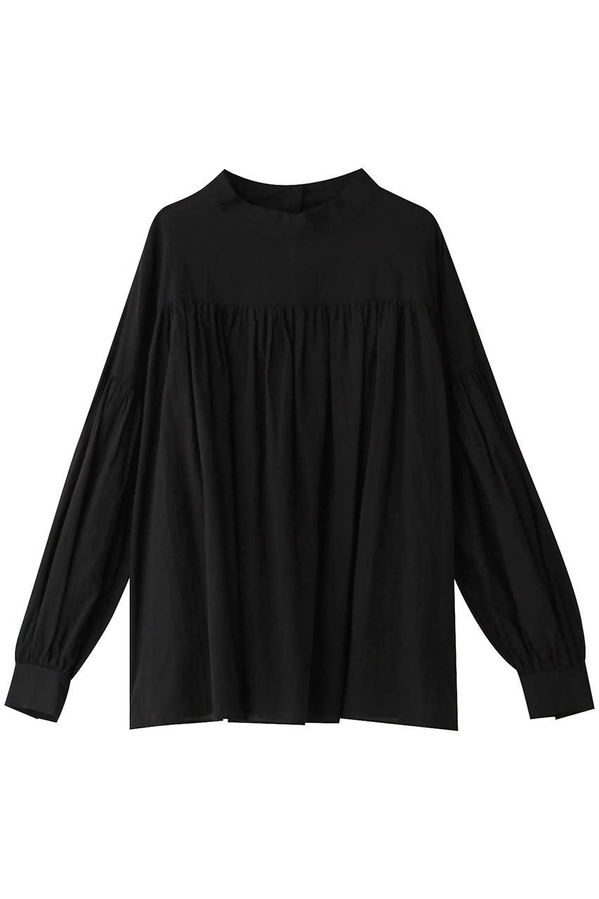 【ウィムガゼット/Whim Gazette】のローバンドカラープルオーバー インテリア・キッズ・メンズ・レディースファッション・服の通販 founy(ファニー) 　ファッション　Fashion　レディースファッション　Fashion for Women　トップス・カットソー　Cut & Sew Tops　シャツ・ブラウス・オフィスカジュアル　Elegant Blouses & Button-Ups　ロングTシャツ・Tシャツ　Longline T-Shirts & Tees　カジュアルプルオーバー・ニットトップス　Pullovers & Knit Tops / Casual Pullovers　カットソー・ベーシックTシャツ　Cut-and-Sewn Tops / Stretch Tees & Basics　ギャザー　Gathered, Ruffled　スリーブ　Sleeve, Long Sleeve / Short Sleeve　デニム　Denim, Jeans Material　パーティ　Party, Party Style　ロング　Long, Long-Length　エレガント 上品　Elegant　ブラック|ID: prp329100004359729 ipo3291000000032869648