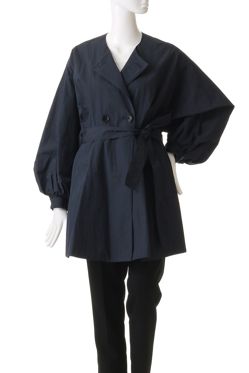 【ランバン オン ブルー/LANVIN en Bleu】のコットンタフタベルテッドコート 人気、トレンドファッション・服の通販 founy(ファニー) 　ファッション　Fashion　レディースファッション　Fashion for Women　アウター　Coat / Outerwear Collection　コート・ロングコート・ピーコート　Long Coats, Peacoats & More　タフタ　Taffeta, Structured Fabric　ロング　Long, Long-Length　エレガント 上品　Elegant　other-7|ID: prp329100004359730 ipo3291000000032926937
