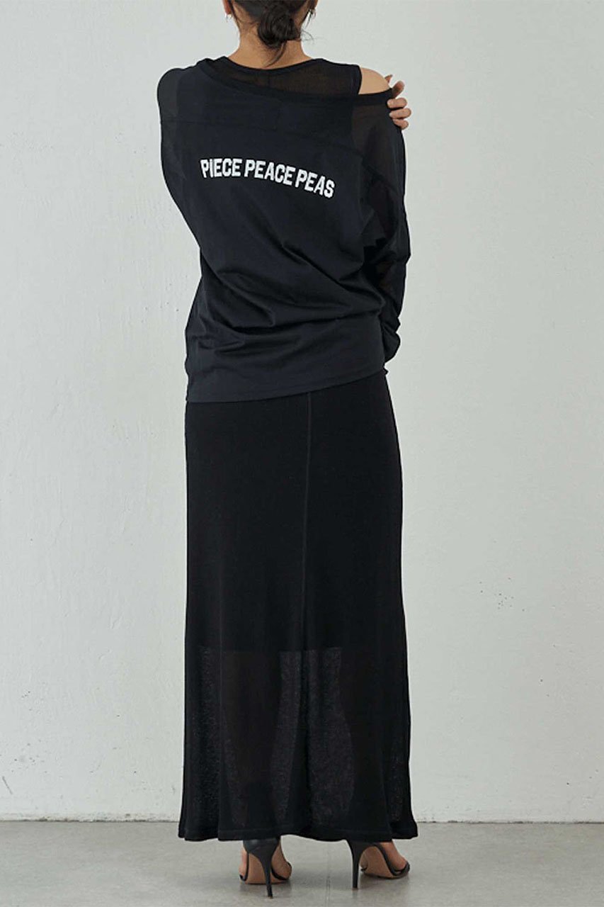 【ガリャルダガランテ/GALLARDAGALANTE】の【PEAS】シアーフットボールTシャツ 人気、トレンドファッション・服の通販 founy(ファニー) 　ファッション　Fashion　レディースファッション　WOMEN　トップス・カットソー　Tops/Tshirt　シャツ/ブラウス　Shirts/Blouses　ロング / Tシャツ　T-Shirts　カットソー　Cut and Sewn　おすすめ　Recommend　インナー　Inner　シアー　Sheer　スリーブ　Sleeve　スーツ　Suit　プリント　Print　ロング　Long　ワンショル　One Shoulder　other-8|ID: prp329100004359743 ipo3291000000031342547