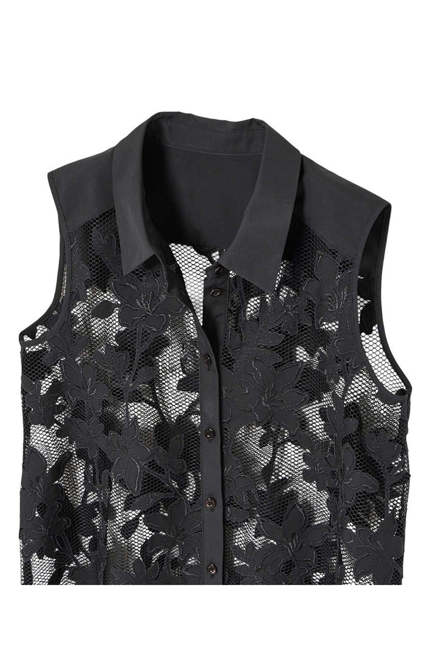 【アナイ/ANAYI】のメッシュフラワーシャツブラウス 人気、トレンドファッション・服の通販 founy(ファニー) 　ファッション　Fashion　レディースファッション　Fashion for Women　トップス・カットソー　Cut & Sew Tops　キャミソール&ノースリーブ　Camisoles & Sleeveless Tops　シャツ・ブラウス・オフィスカジュアル　Elegant Blouses & Button-Ups　エレガント 上品　Elegant　セットアップ　Set-Up, Coordinated Outfit　ノースリーブ　Sleeveless, No-Sleeve　フラワー　Flower, Floral　ブロード　Broadcloth, Fine Cotton　メッシュ　Mesh, Net Fabric　モダン　Modern, Contemporary　モチーフ　Motif, Design Theme　ヨーク　Yoke, Yoke Design　無地　Plain, Solid Color　other-3|ID: prp329100004359759 ipo3291000000032849015