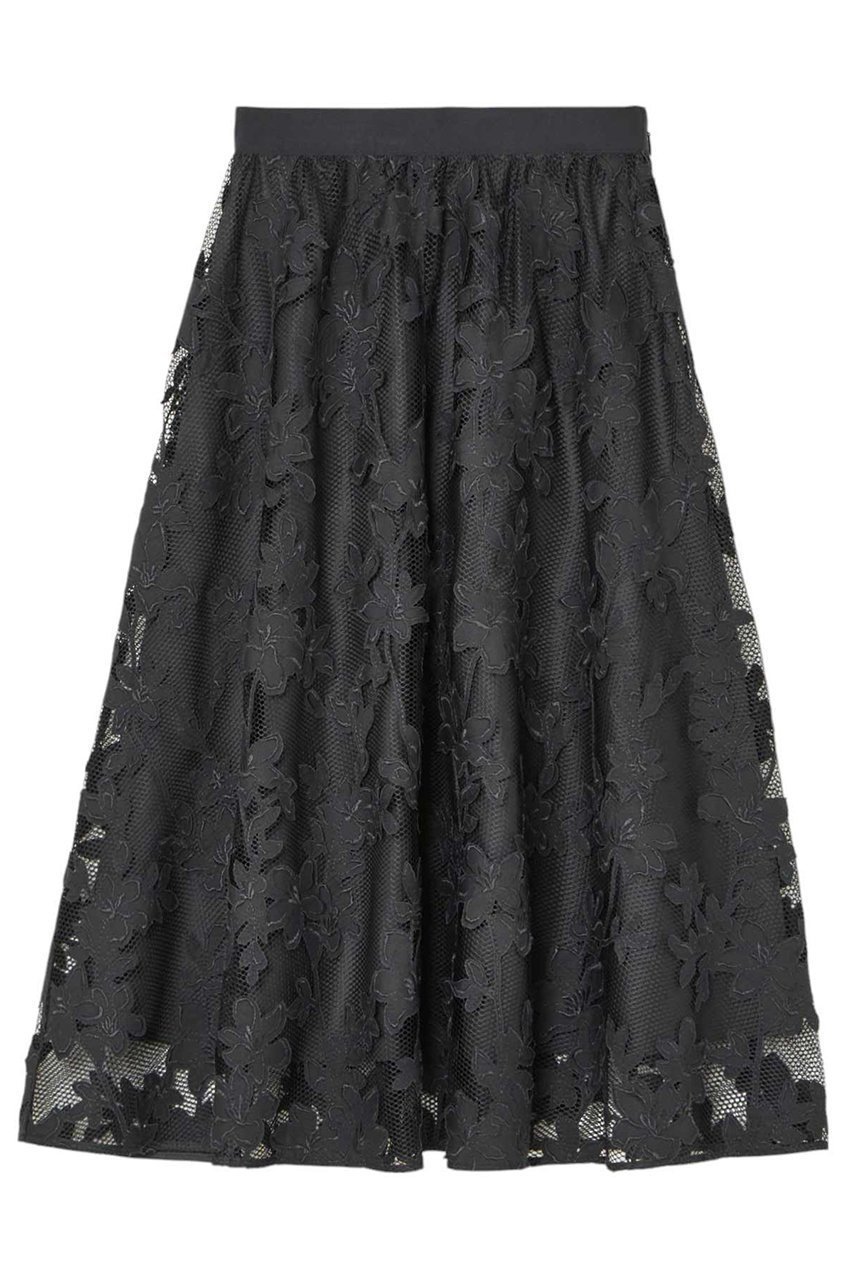 【アナイ/ANAYI】のメッシュフラワーフレアスカート インテリア・キッズ・メンズ・レディースファッション・服の通販 founy(ファニー) 　ファッション　Fashion　レディースファッション　Fashion for Women　スカート　Skirts　Aライン・フレアスカート　A-Line & Flared Skirts　ロングスカート　Long Skirts / Maxi & Midi Skirts　エレガント 上品　Elegant　ギャザー　Gathered, Ruffled　セットアップ　Set-Up, Coordinated Outfit　タフタ　Taffeta, Structured Fabric　フラワー　Flower, Floral　メッシュ　Mesh, Net Fabric　モチーフ　Motif, Design Theme　ロング　Long, Long-Length　ブラック|ID: prp329100004359760 ipo3291000000032824358