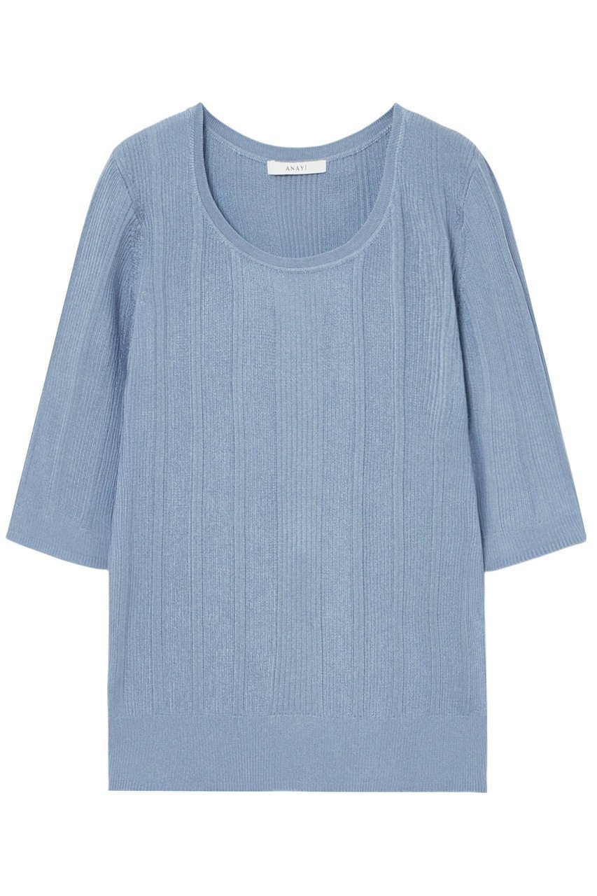 【アナイ/ANAYI】のアセテートポリエステルリブプルオーバー インテリア・キッズ・メンズ・レディースファッション・服の通販 founy(ファニー) 　ファッション　Fashion　レディースファッション　Fashion for Women　トップス・カットソー　Cut & Sew Tops　ニット　Knit Tops & Sweaters　カジュアルプルオーバー・ニットトップス　Pullovers & Knit Tops / Casual Pullovers　おすすめ　Recommended / Our Picks　アンサンブル　Ensemble Set　インナー　Innerwear　カーディガン　Cardigan, Knitwear　ブルー|ID: prp329100004359762 ipo3291000000032945736