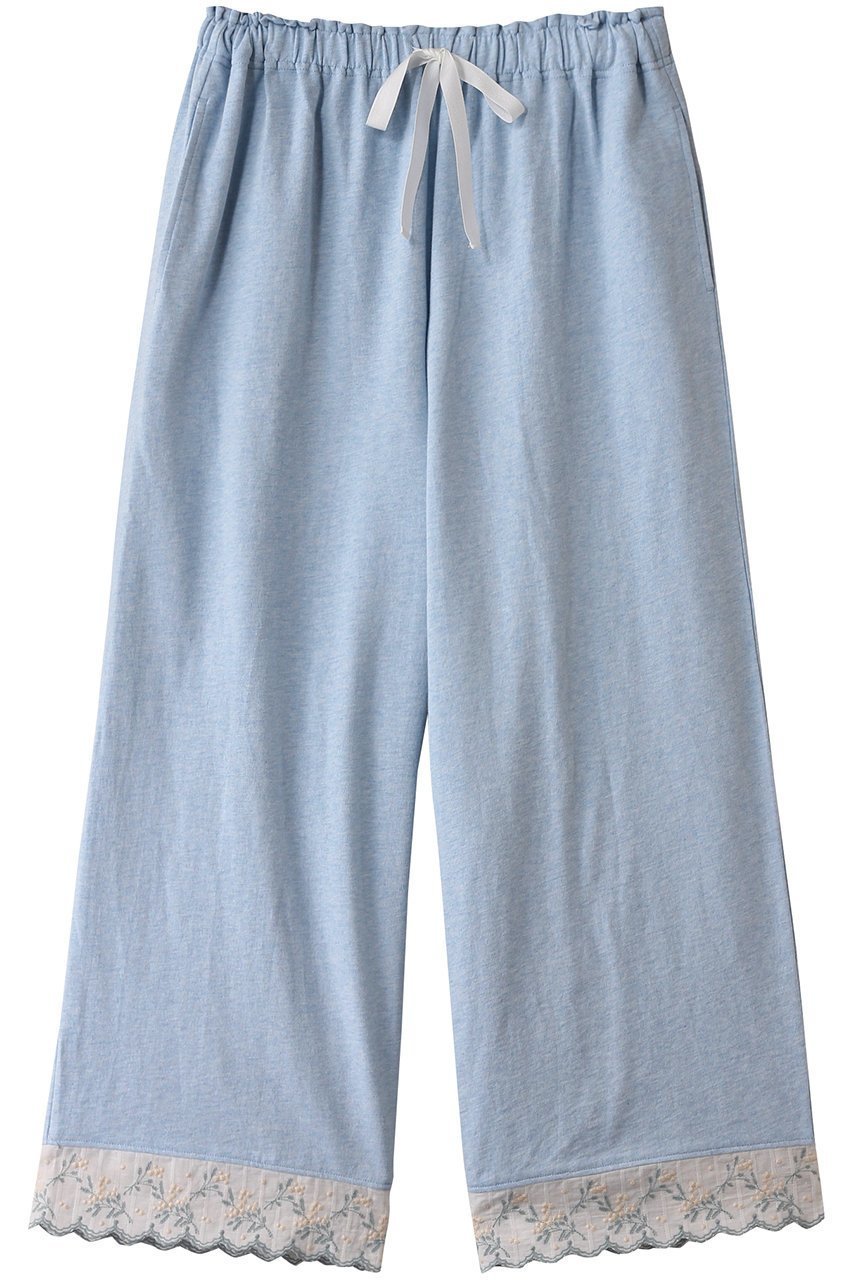 【キッドブルー/KID BLUE】のミモザレースインレイボトムス インテリア・キッズ・メンズ・レディースファッション・服の通販 founy(ファニー) 　ファッション　Fashion　レディースファッション　Fashion for Women　おすすめ　Recommended / Our Picks　なめらか　Smooth, Silky Texture　セットアップ　Set-Up, Coordinated Outfit　パジャマ　Pajamas, Sleepwear　フェミニン　Feminine, Girly　リラックス　Relax, Relaxed Fit　レース　Lace, Lace Fabric　サックス|ID: prp329100004361242 ipo3291000000030486202