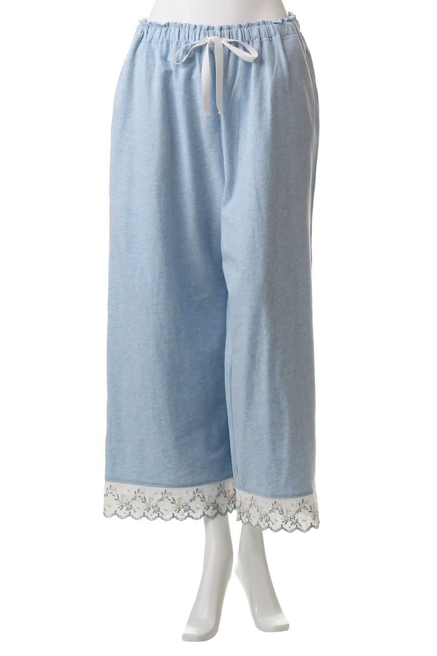 【キッドブルー/KID BLUE】のミモザレースインレイボトムス 人気、トレンドファッション・服の通販 founy(ファニー) 　ファッション　Fashion　レディースファッション　Fashion for Women　おすすめ　Recommended / Our Picks　なめらか　Smooth, Silky Texture　セットアップ　Set-Up, Coordinated Outfit　パジャマ　Pajamas, Sleepwear　フェミニン　Feminine, Girly　リラックス　Relax, Relaxed Fit　レース　Lace, Lace Fabric　other-2|ID: prp329100004361242 ipo3291000000031341900