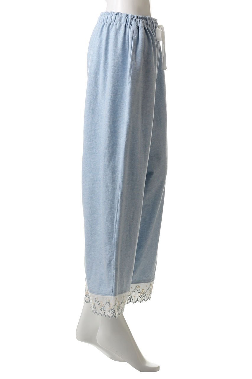 【キッドブルー/KID BLUE】のミモザレースインレイボトムス 人気、トレンドファッション・服の通販 founy(ファニー) 　ファッション　Fashion　レディースファッション　Fashion for Women　おすすめ　Recommended / Our Picks　なめらか　Smooth, Silky Texture　セットアップ　Set-Up, Coordinated Outfit　パジャマ　Pajamas, Sleepwear　フェミニン　Feminine, Girly　リラックス　Relax, Relaxed Fit　レース　Lace, Lace Fabric　other-3|ID: prp329100004361242 ipo3291000000031341901