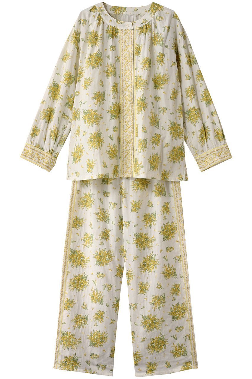 【キッドブルー/KID BLUE】のWガーゼミモザパジャマ インテリア・キッズ・メンズ・レディースファッション・服の通販 founy(ファニー) 　ファッション　Fashion　レディースファッション　Fashion for Women　ダブル　Double, Double-Breasted　パジャマ　Pajamas, Sleepwear　ベーシック　Basic, Essential　リラックス　Relax, Relaxed Fit　アイボリー|ID: prp329100004361245 ipo3291000000032833376