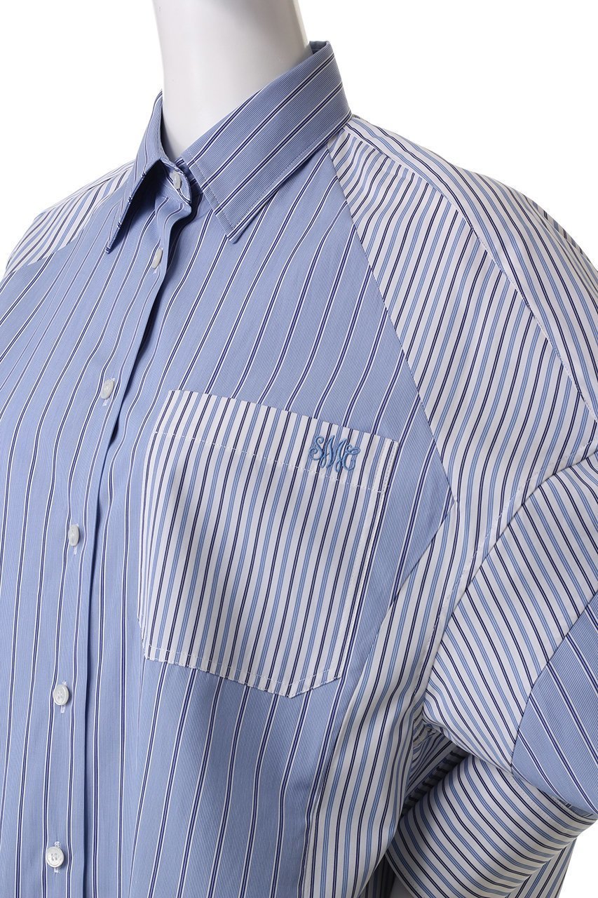 【ステラ マッカートニー/STELLA McCARTNEY】のミックスストライプシャツ 人気、トレンドファッション・服の通販 founy(ファニー) 　ファッション　Fashion　レディースファッション　Fashion for Women　トップス・カットソー　Cut & Sew Tops　シャツ・ブラウス・オフィスカジュアル　Elegant Blouses & Button-Ups　ストライプ　Stripe, Striped Pattern　スリーブ　Sleeve, Long Sleeve / Short Sleeve　トレンド　Trend, Trending Now　フロント　Front, Front Design　ポケット　Pocket, Pocket Detail　ミックス　Mix, Mixed Style　リラックス　Relax, Relaxed Fit　ロング　Long, Long-Length　ワンポイント　One Point, Statement Accent　other-5|ID: prp329100004361252 ipo3291000000036101867