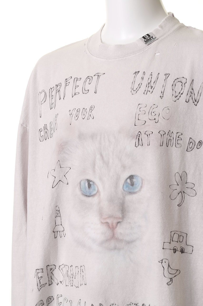 【メゾン ミハラヤスヒロ/Maison MIHARA YASUHIRO / MEN】の【MEN】BLEACHED ロングスリーブTシャツ 人気、トレンドファッション・服の通販 founy(ファニー) 　ファッション　Fashion　メンズファッション　Fashion for Men　トップス・カットソー　Cut & Sew Tops　メンズシャツ　Shirts　スリーブ　Sleeve, Long Sleeve / Short Sleeve　バランス　Balance, Style Balance　プリント　Print, Printed Pattern　ロング　Long, Long-Length　other-5|ID: prp329100004361257 ipo3291000000032881609
