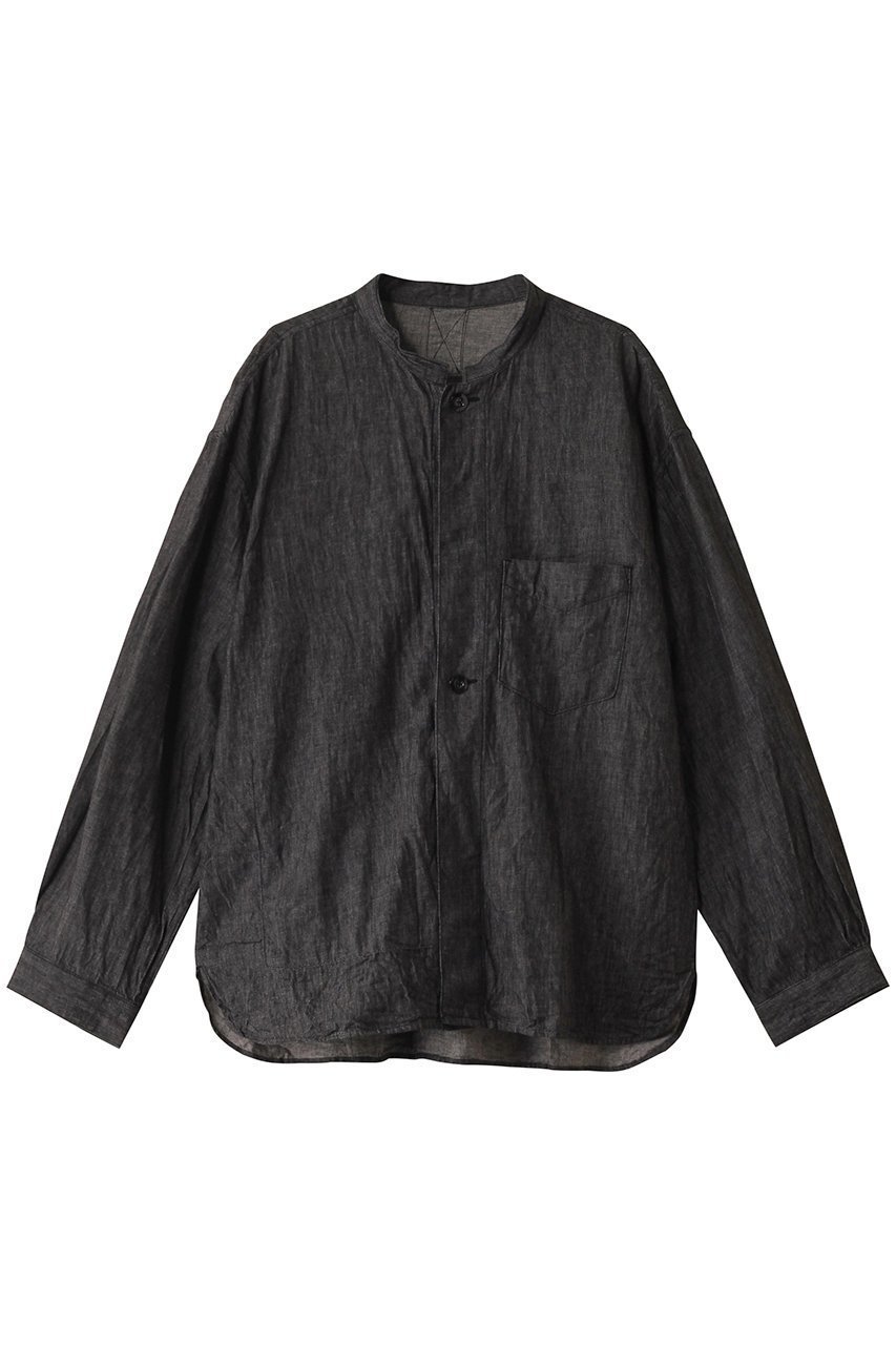 【ベリーテイジ/VERYTAGE / MEN】の【MEN】MINERSWEDE ノーカラーシャツ インテリア・キッズ・メンズ・レディースファッション・服の通販 founy(ファニー) 　ファッション　Fashion　メンズファッション　Fashion for Men　ジャケット　Jacket, Outerwear　スタイリッシュ　Stylish, Fashionable　スタンド　Stand Collar, Upright Stand　スリーブ　Sleeve, Long Sleeve / Short Sleeve　デニム　Denim, Jeans Material　ポケット　Pocket, Pocket Detail　ミックス　Mix, Mixed Style　ミリタリー　Military, Army Style　リネン　Linen, Linen Fabric　ロング　Long, Long-Length　ブラック|ID: prp329100004361275 ipo3291000000032872037