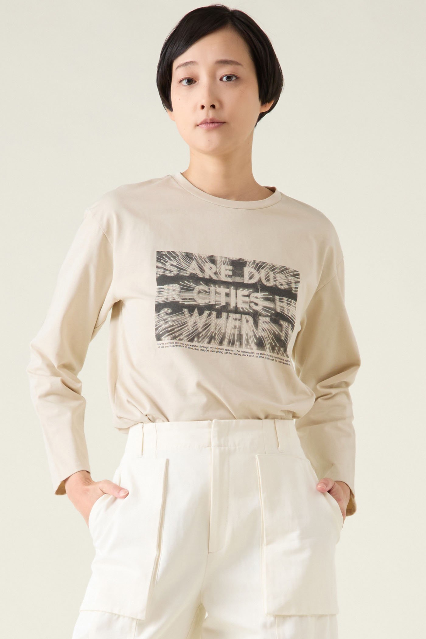 【マルティニーク/martinique】のフォトロンT インテリア・キッズ・メンズ・レディースファッション・服の通販 founy(ファニー) 　ファッション　Fashion　レディースファッション　Fashion for Women　トップス・カットソー　Cut & Sew Tops　シャツ・ブラウス・オフィスカジュアル　Elegant Blouses & Button-Ups　ロングTシャツ・Tシャツ　Longline T-Shirts & Tees　カットソー・ベーシックTシャツ　Cut-and-Sewn Tops / Stretch Tees & Basics　おすすめ　Recommended / Our Picks　インナー　Innerwear　ジャケット　Jacket, Outerwear　スリーブ　Sleeve, Long Sleeve / Short Sleeve　ネオン　Neon, Neon Color　ロング　Long, Long-Length　ワーク　Workwear, Utility Style　エレガント 上品　Elegant　定番　Standard, Basic Item　ベージュ|ID: prp329100004361290 ipo3291000000032862757