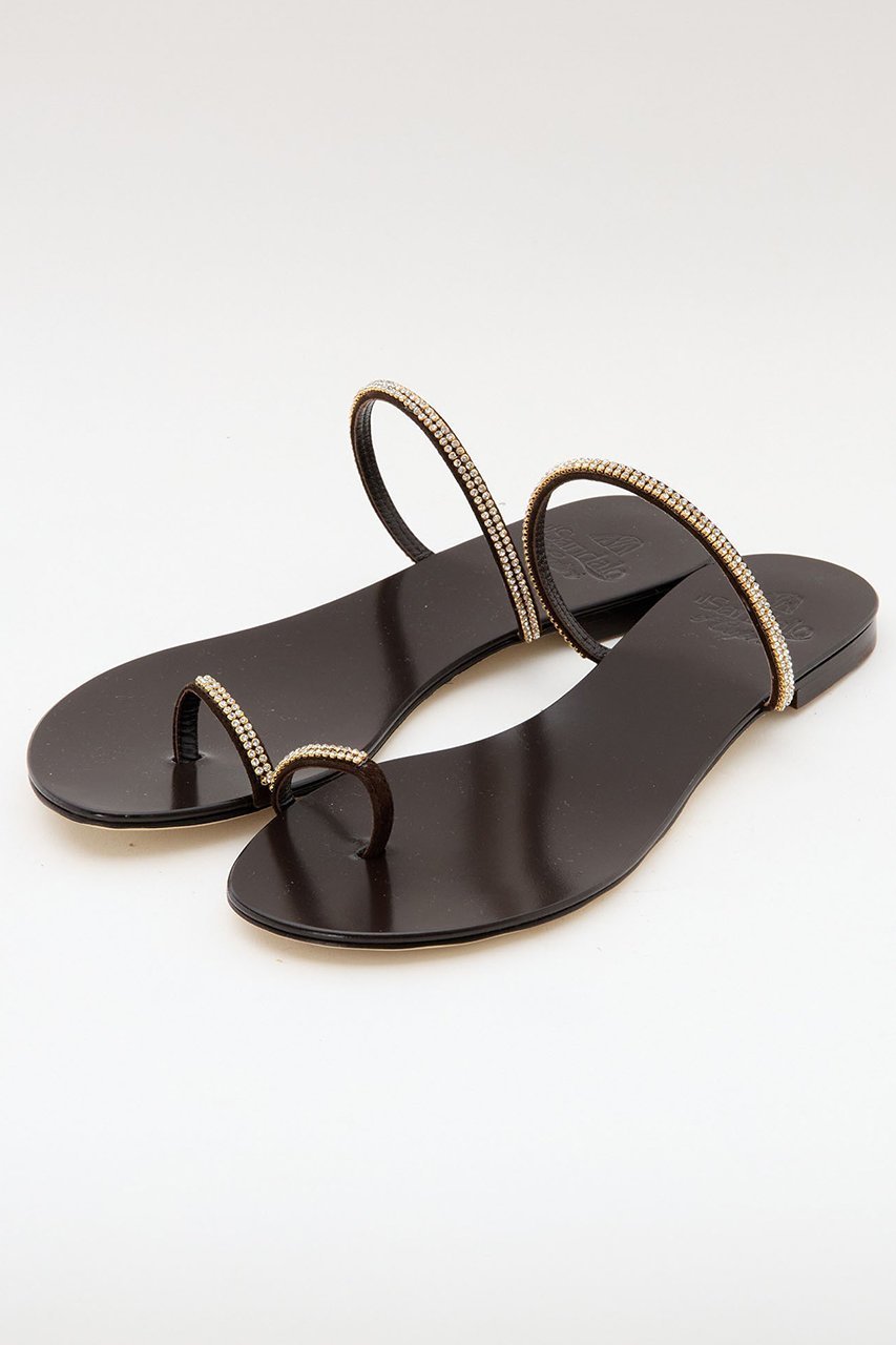 【マルティニーク/martinique】の【il Sandalo of capri】ビジューサンダル 人気、トレンドファッション・服の通販 founy(ファニー) 　ファッション　Fashion　レディースファッション　Fashion for Women　イタリア　Italy　エレガント 上品　Elegant　サンダル　Sandals, Summer Shoes　ビジュー　Bijou, Jewel-like Accent　フラット　Flat, Flat Shoes　ラップ　Wrap, Wrap Design　リゾート　Resort, Vacation Style　再入荷　Restock / Back in Stock　other-2|ID: prp329100004361301 ipo3291000000032704811