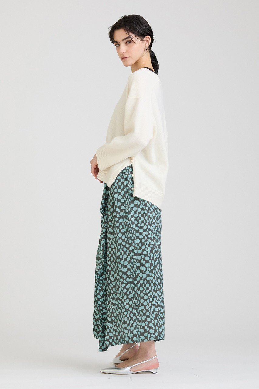 【ハウス オブ ロータス/HOUSE OF LOTUS】のランダムドットスカート 人気、トレンドファッション・服の通販 founy(ファニー) 　ファッション　Fashion　レディースファッション　Fashion for Women　スカート　Skirts　ロングスカート　Long Skirts / Maxi & Midi Skirts　アシンメトリー　Asymmetrical Style　スリット　Slit, Slit Detail　ドット　Polka Dot, Dot Pattern　フリル　Frill, Ruffle　プリント　Print, Printed Pattern　ロング　Long, Long-Length　other-7|ID: prp329100004361305 ipo3291000000032806677