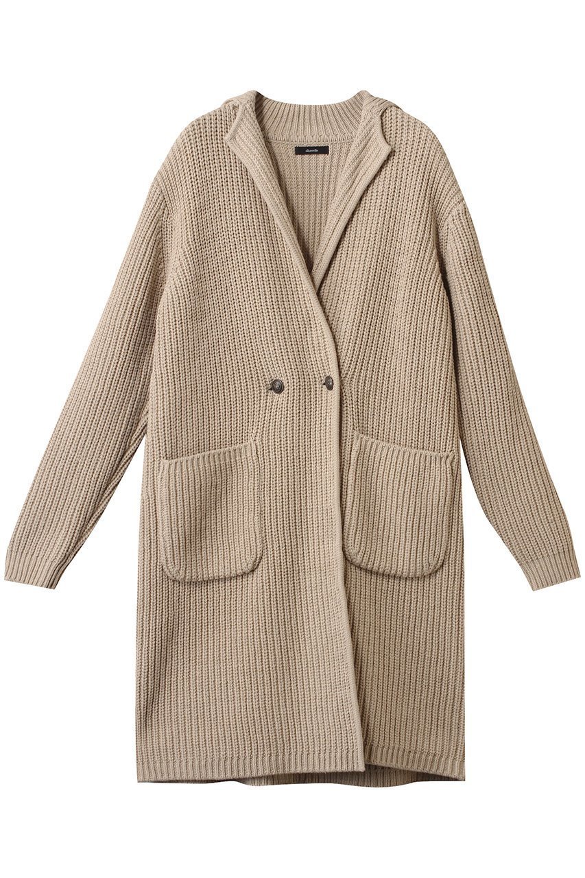 【アルアバイル/allureville】の片畦ニットコート インテリア・キッズ・メンズ・レディースファッション・服の通販 founy(ファニー) 　ファッション　Fashion　レディースファッション　WOMEN　アウター　Coat Outerwear　コート　Coats　インナー　Inner　シンプル　Simple　リラックス　Relax　畦　Ridge　ベージュ|ID: prp329100004361306 ipo3291000000030486443
