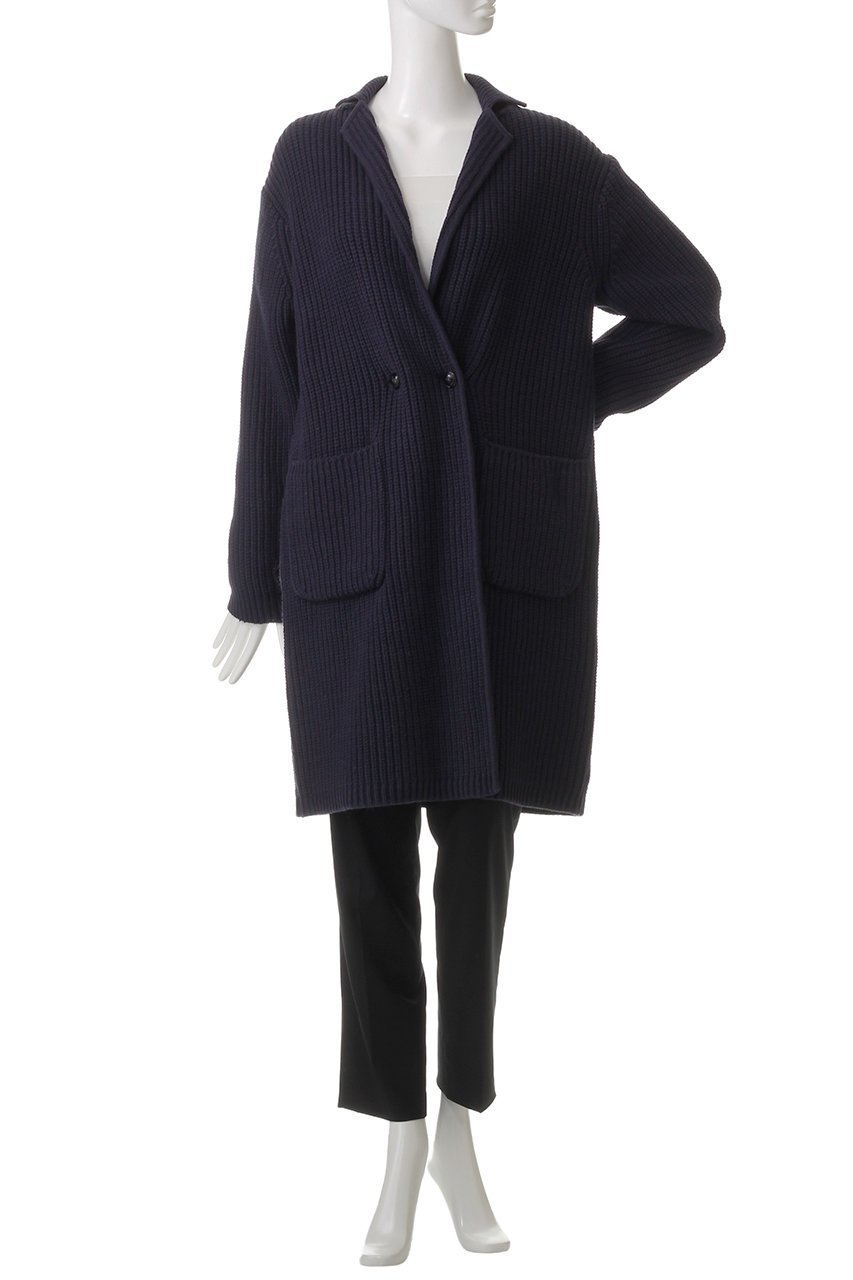 【アルアバイル/allureville】の片畦ニットコート 人気、トレンドファッション・服の通販 founy(ファニー) 　ファッション　Fashion　レディースファッション　WOMEN　アウター　Coat Outerwear　コート　Coats　インナー　Inner　シンプル　Simple　リラックス　Relax　畦　Ridge　other-2|ID: prp329100004361306 ipo3291000000031341588