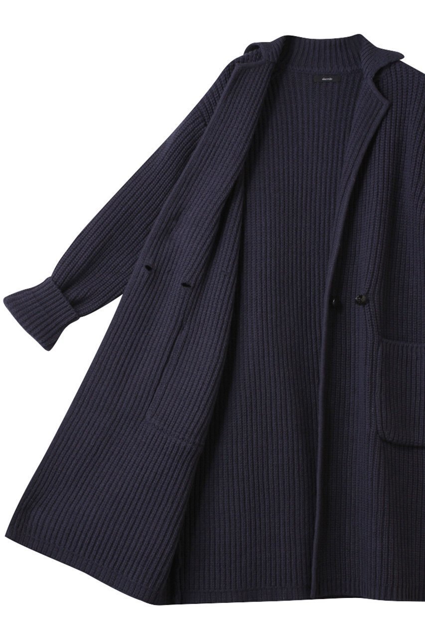 【アルアバイル/allureville】の片畦ニットコート 人気、トレンドファッション・服の通販 founy(ファニー) 　ファッション　Fashion　レディースファッション　Fashion for Women　アウター　Coat / Outerwear Collection　コート・ロングコート・ピーコート　Long Coats, Peacoats & More　インナー　Innerwear　シンプル　Simple, Minimal　リラックス　Relax, Relaxed Fit　再入荷　Restock / Back in Stock　畦　Ribbed Knit　other-6|ID: prp329100004361306 ipo3291000000035054890