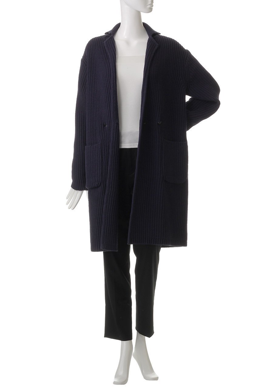 【アルアバイル/allureville】の片畦ニットコート 人気、トレンドファッション・服の通販 founy(ファニー) 　ファッション　Fashion　レディースファッション　Fashion for Women　アウター　Coat / Outerwear Collection　コート・ロングコート・ピーコート　Long Coats, Peacoats & More　インナー　Innerwear　シンプル　Simple, Minimal　リラックス　Relax, Relaxed Fit　再入荷　Restock / Back in Stock　畦　Ribbed Knit　other-7|ID: prp329100004361306 ipo3291000000035054891