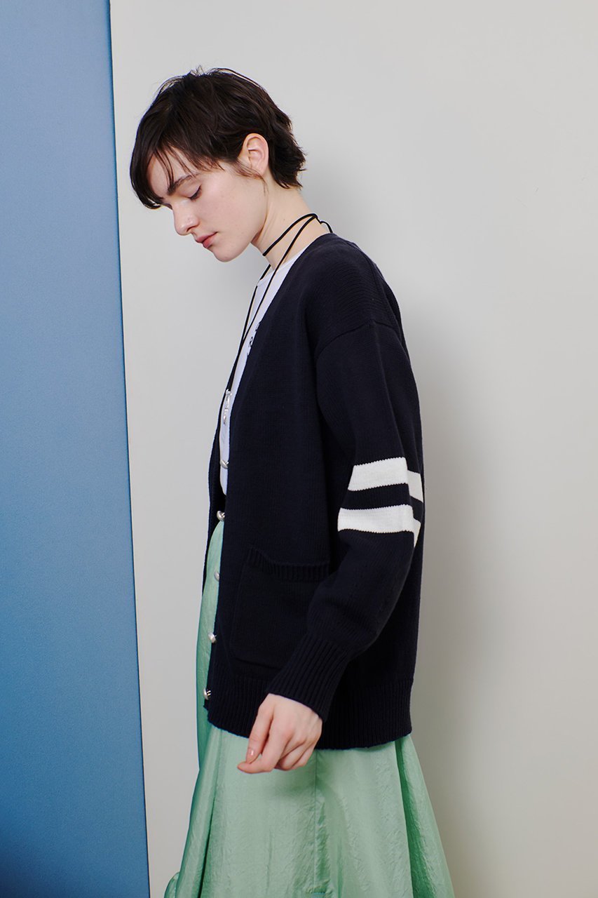 【アルアバイル/allureville】のC/ACバルキーラインカーディガン 人気、トレンドファッション・服の通販 founy(ファニー) 　ファッション　Fashion　レディースファッション　WOMEN　トップス・カットソー　Tops/Tshirt　ニット　Knit Tops　カーディガン　Cardigans　カーディガン　Cardigan　スポーティ　Sporty　デニム　Denim　パール　Pearl　フェミニン　Feminine　リラックス　Relax　ワイド　Wide　エレガント 上品　Elegant　other-7|ID: prp329100004361308 ipo3291000000031341612
